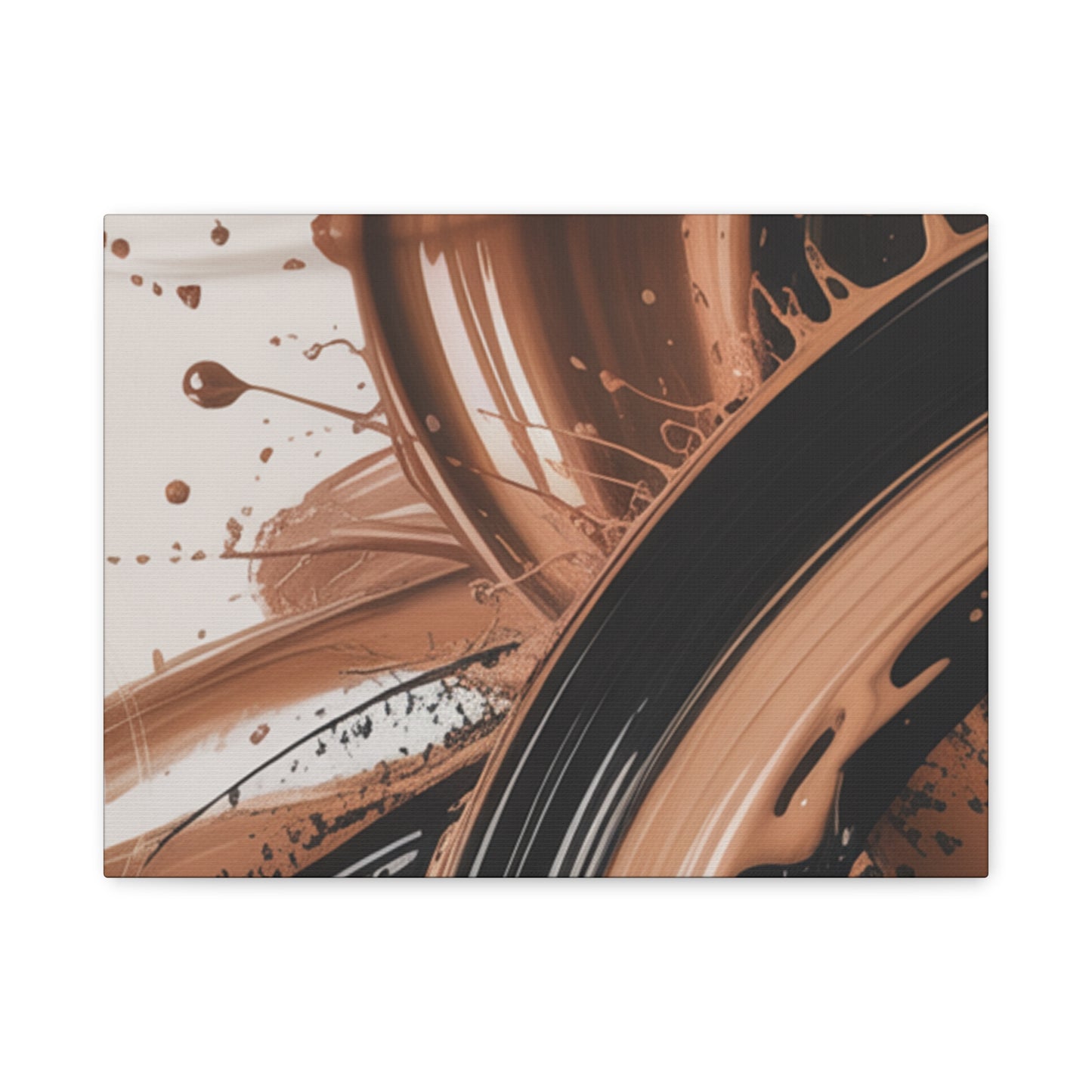 Abstract Brown Swirl Matte Canvas Wall Art (Stretched 1.25")