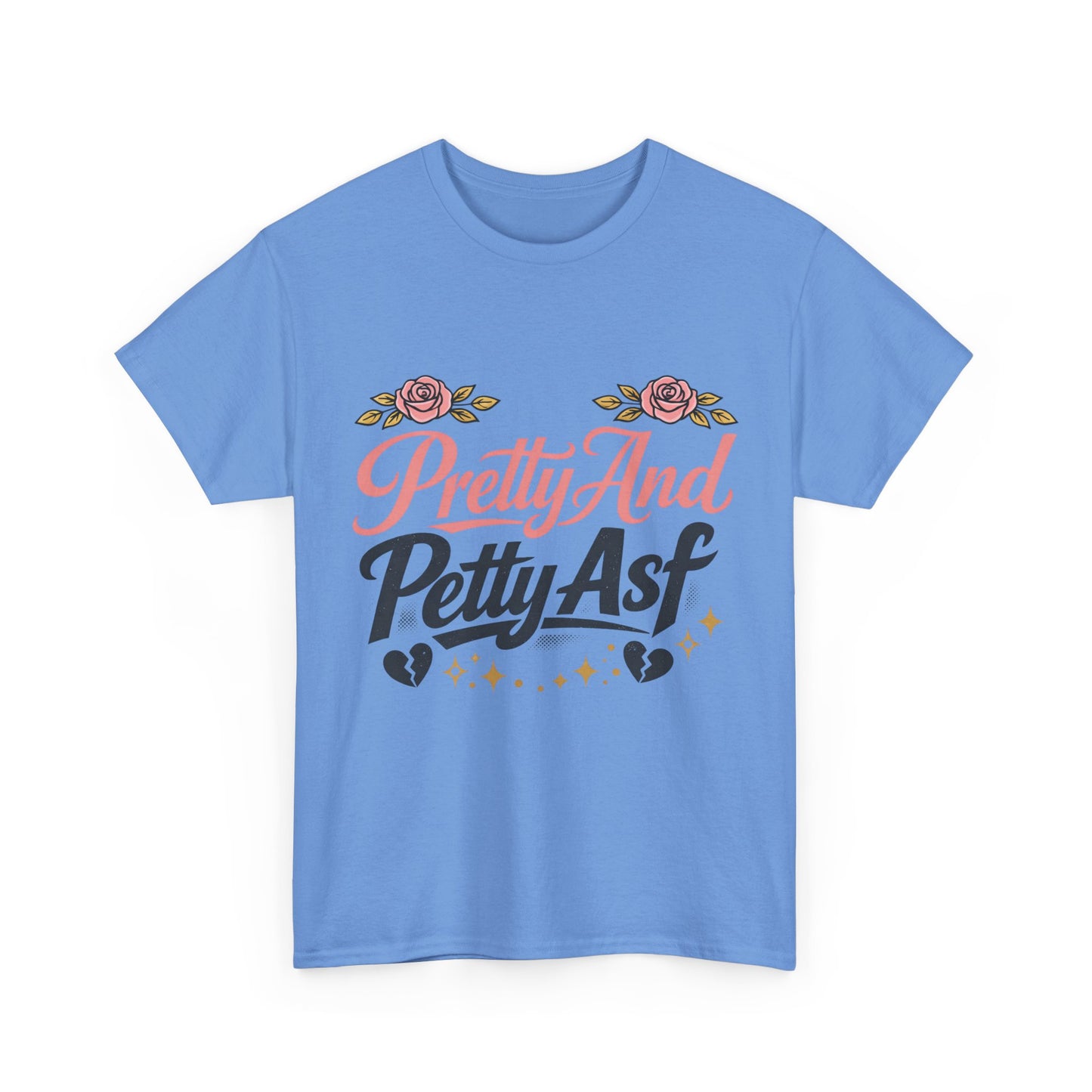 Pretty And Petty Asf Tee — Floral Retro Slogan T‑Shirt