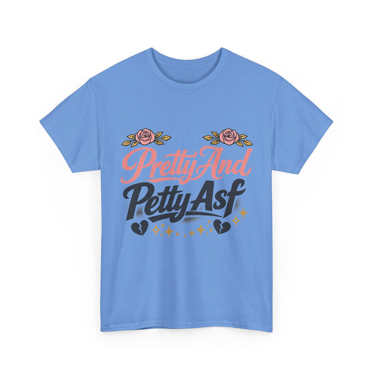 Pretty And Petty Asf Tee — Floral Retro Slogan T‑Shirt