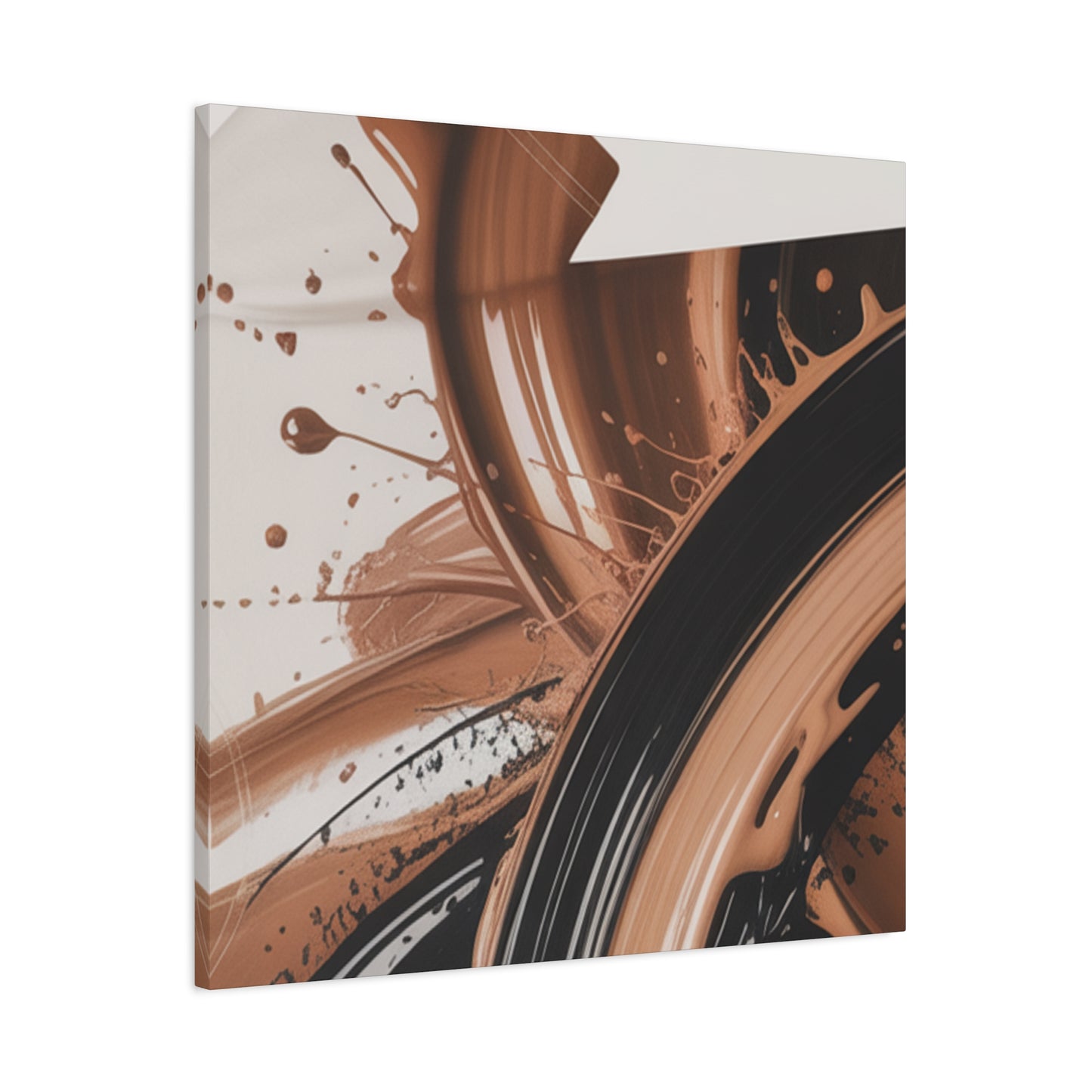 Abstract Brown Swirl Matte Canvas Wall Art (Stretched 1.25")