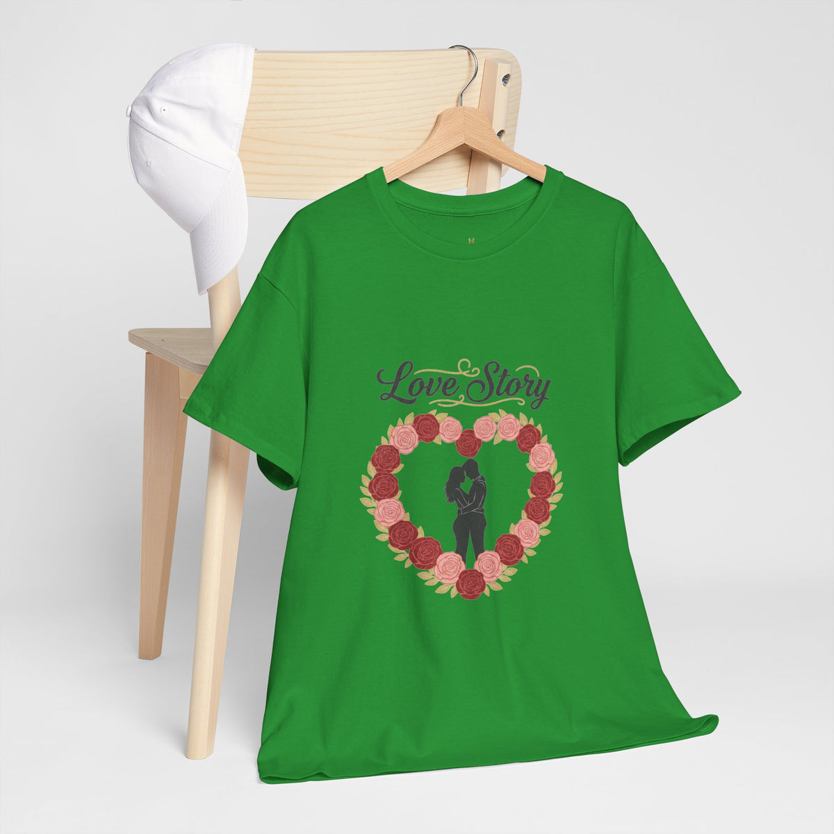 Love Story T-Shirt — 'Love Story' Floral Heart Romance Tee