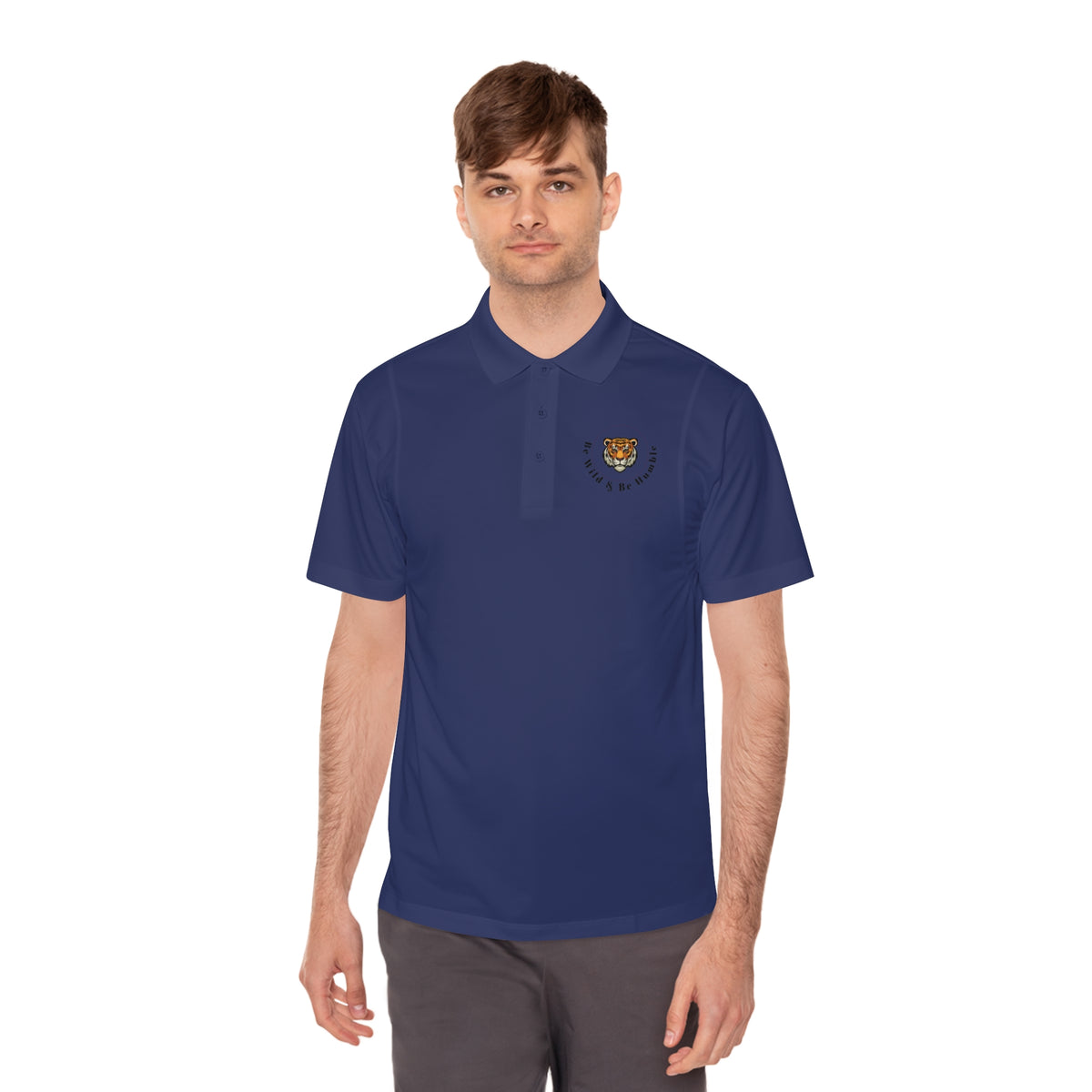 Men's Tiger Crest Polo Shirt — Athletic Golf & Casual Sport Polo