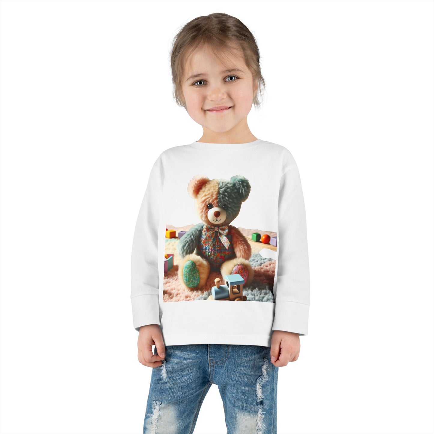 Toddler Long Sleeve Tee with Adorable Bear Design, Cute Kids Shirt, Gift for Toddlers, Birthday Outfit, Baby Shower Gift