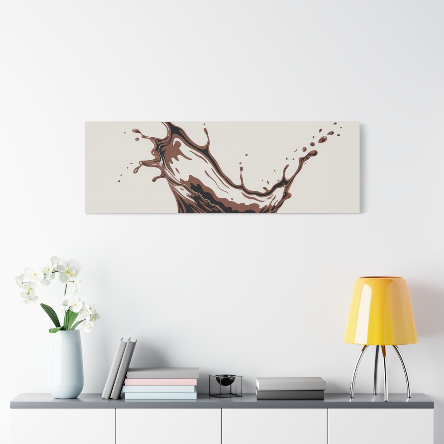 Chocolate Splash Matte Canvas Wall Art – Modern Kitchen Decor
