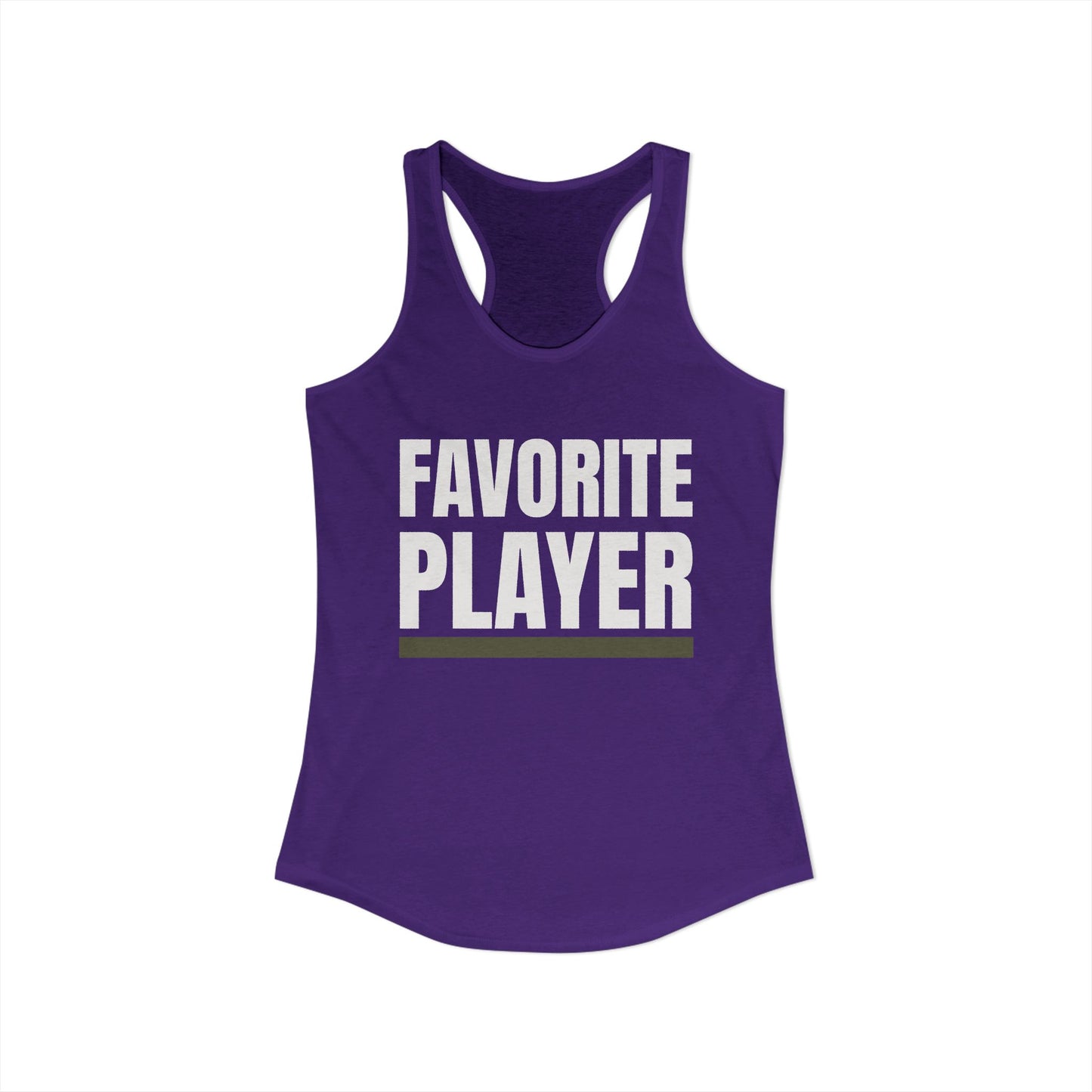 Favorite Player Women's Racerback Tank, Sports Apparel, Workout Top, Gift for Athletes, Summer Fashion, Team Spirit Gear