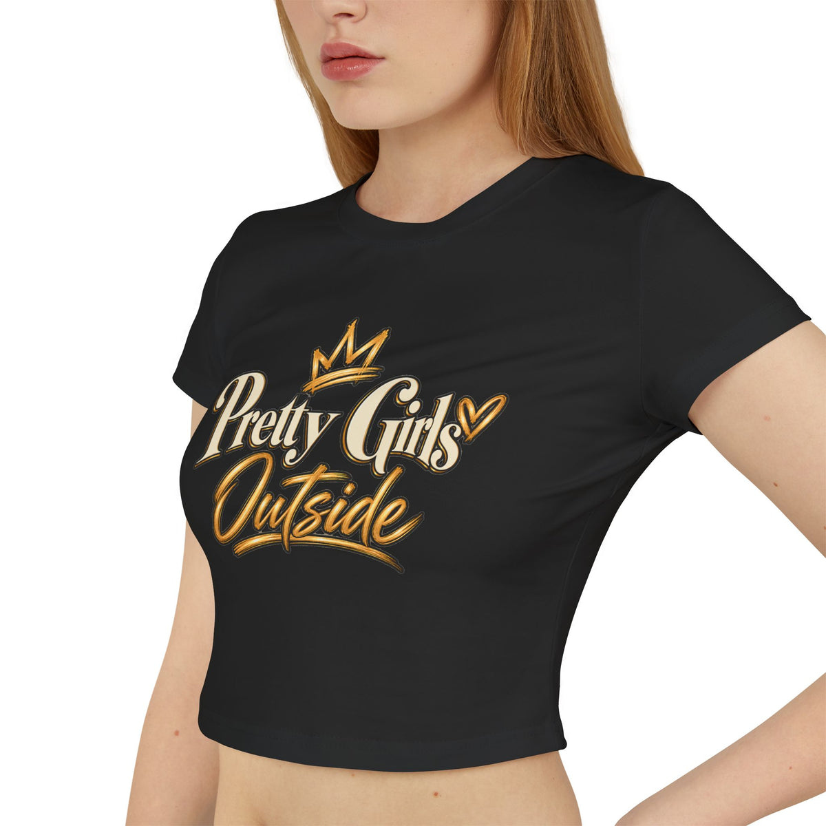 Pretty Girls Outside Crop Tee — Women's Graphic Baby T-Shirt
