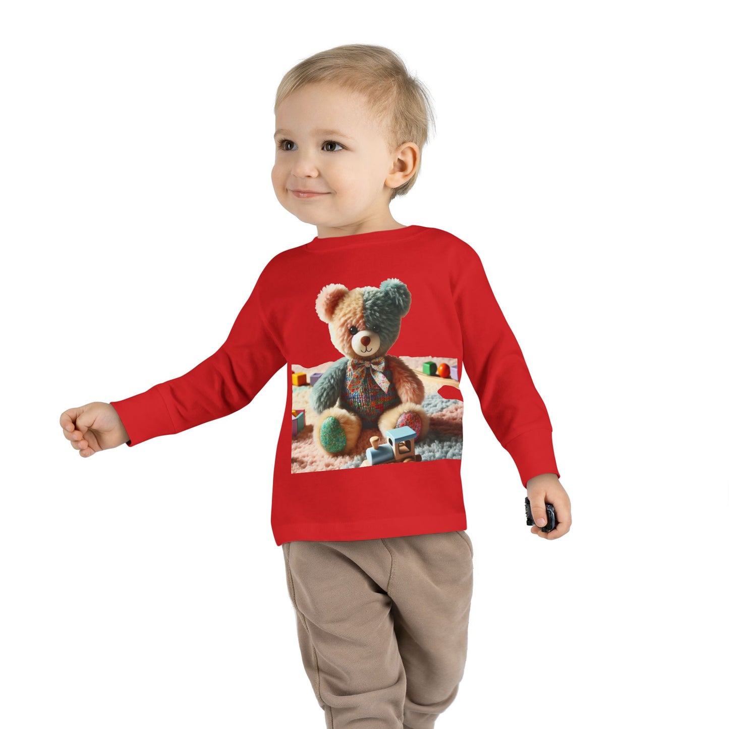 Toddler Long Sleeve Tee with Adorable Bear Design, Cute Kids Shirt, Gift for Toddlers, Birthday Outfit, Baby Shower Gift