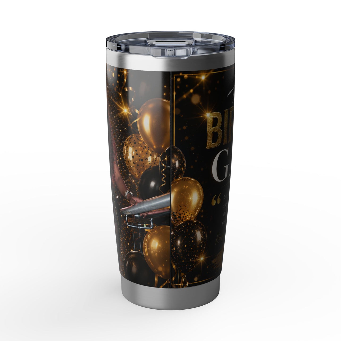 Birthday Greyson 20oz Tumbler – Black & Gold Celebration Travel Mug