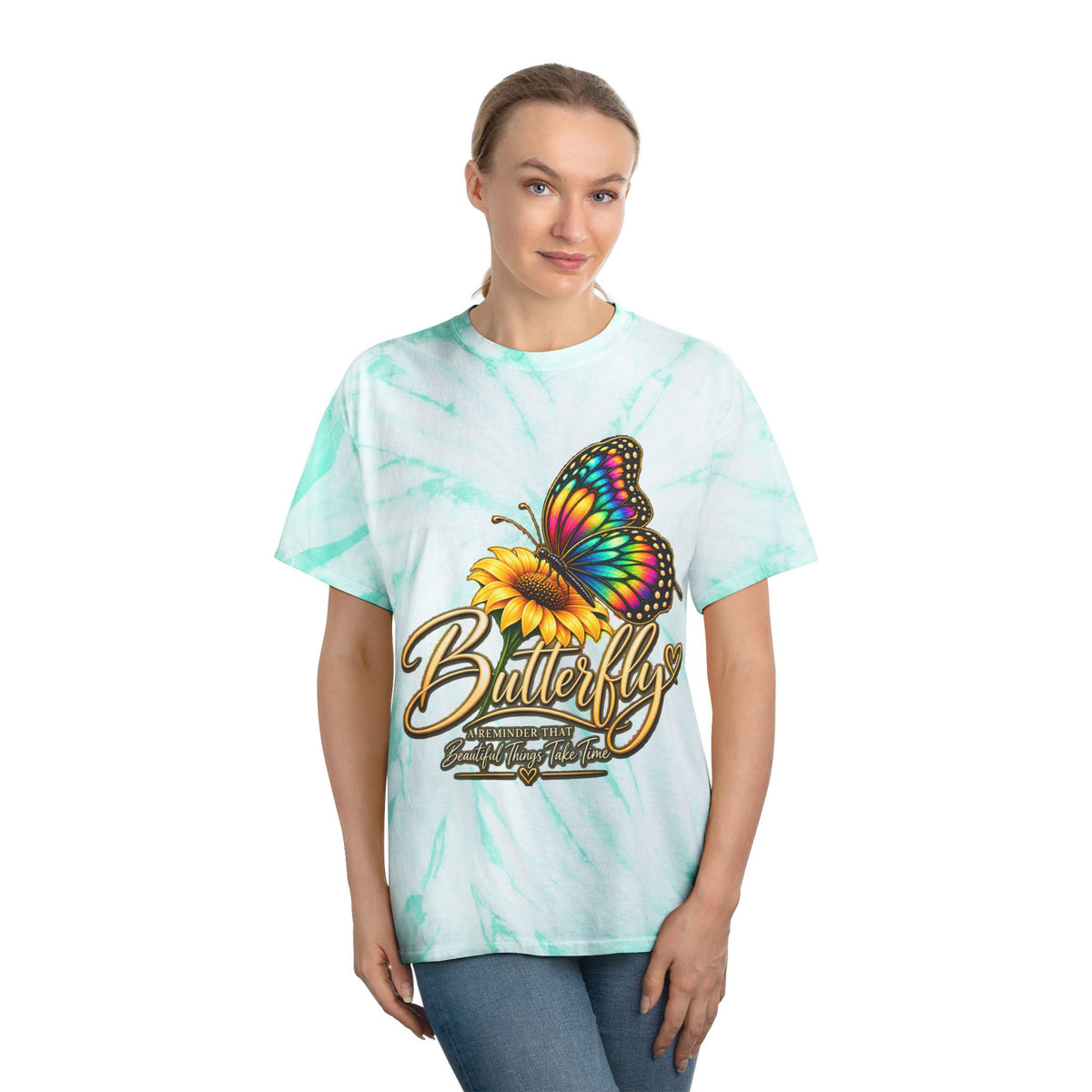 Butterfly Tie-Dye Tee — Yellow Cyclone Graphic T-Shirt
