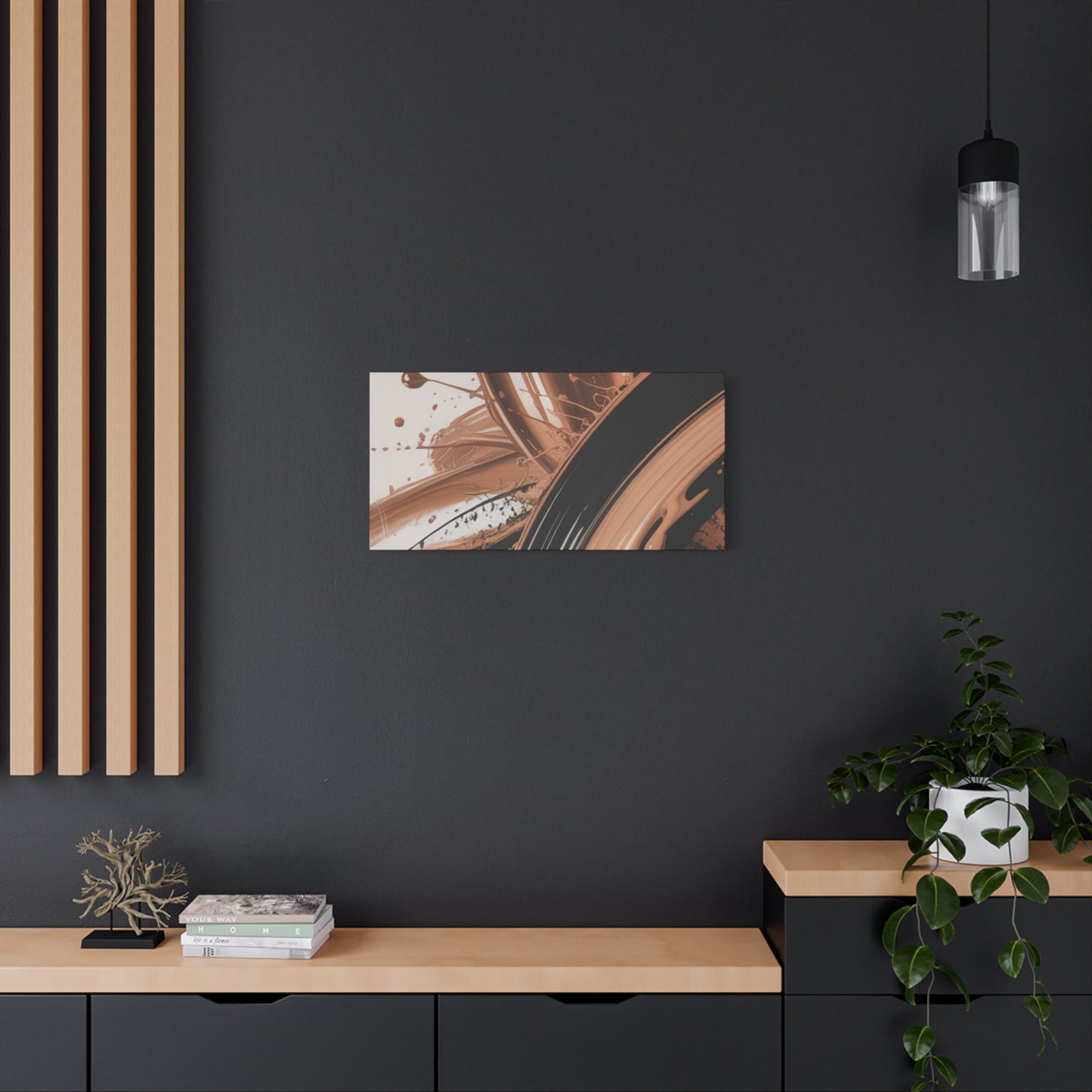 Abstract Brown Swirl Matte Canvas Wall Art (Stretched 1.25")