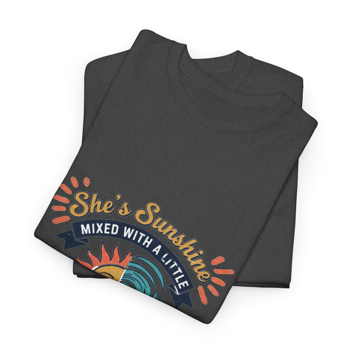 Sun & Sea Hurricane Graphic Tee – Retro Split Sun Wave Design