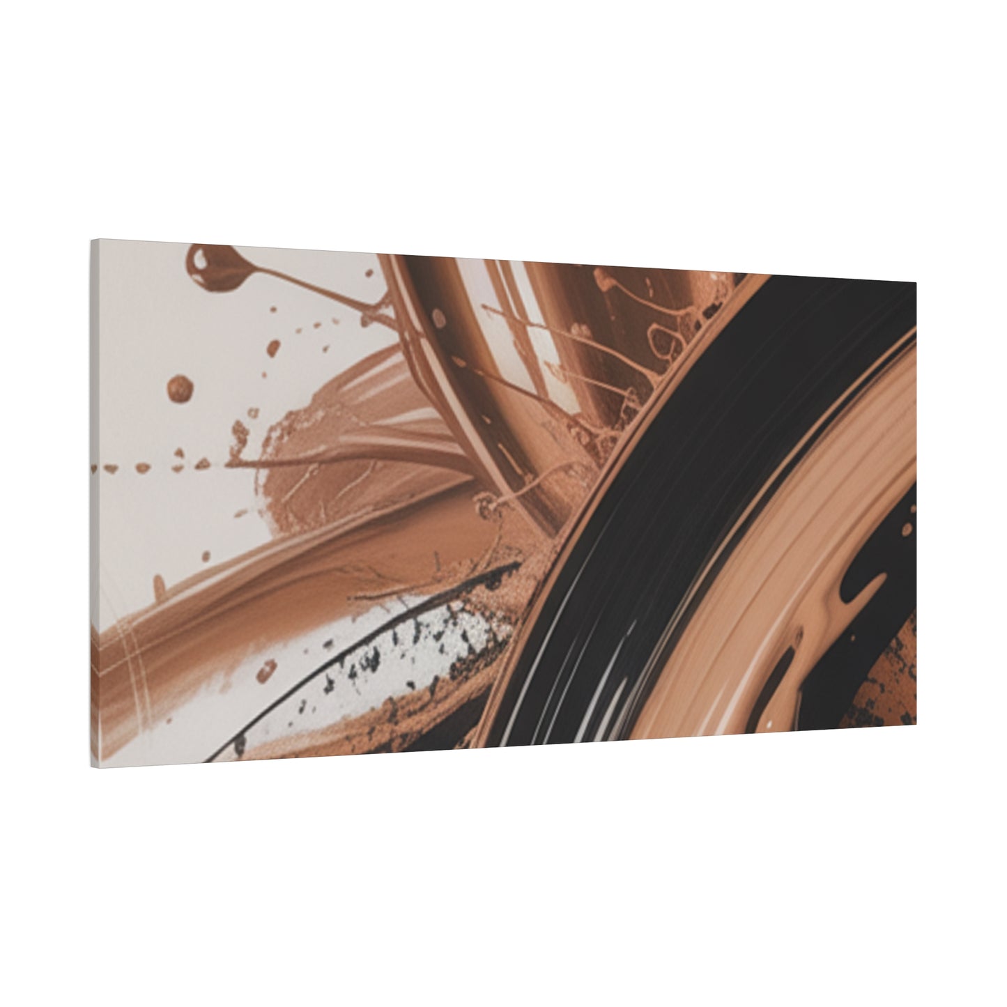 Abstract Brown Swirl Matte Canvas Wall Art (Stretched 1.25")