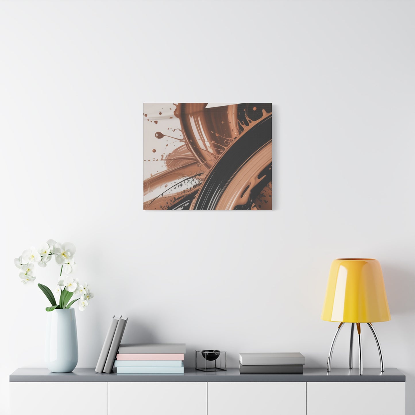 Abstract Brown Swirl Matte Canvas Wall Art (Stretched 1.25")