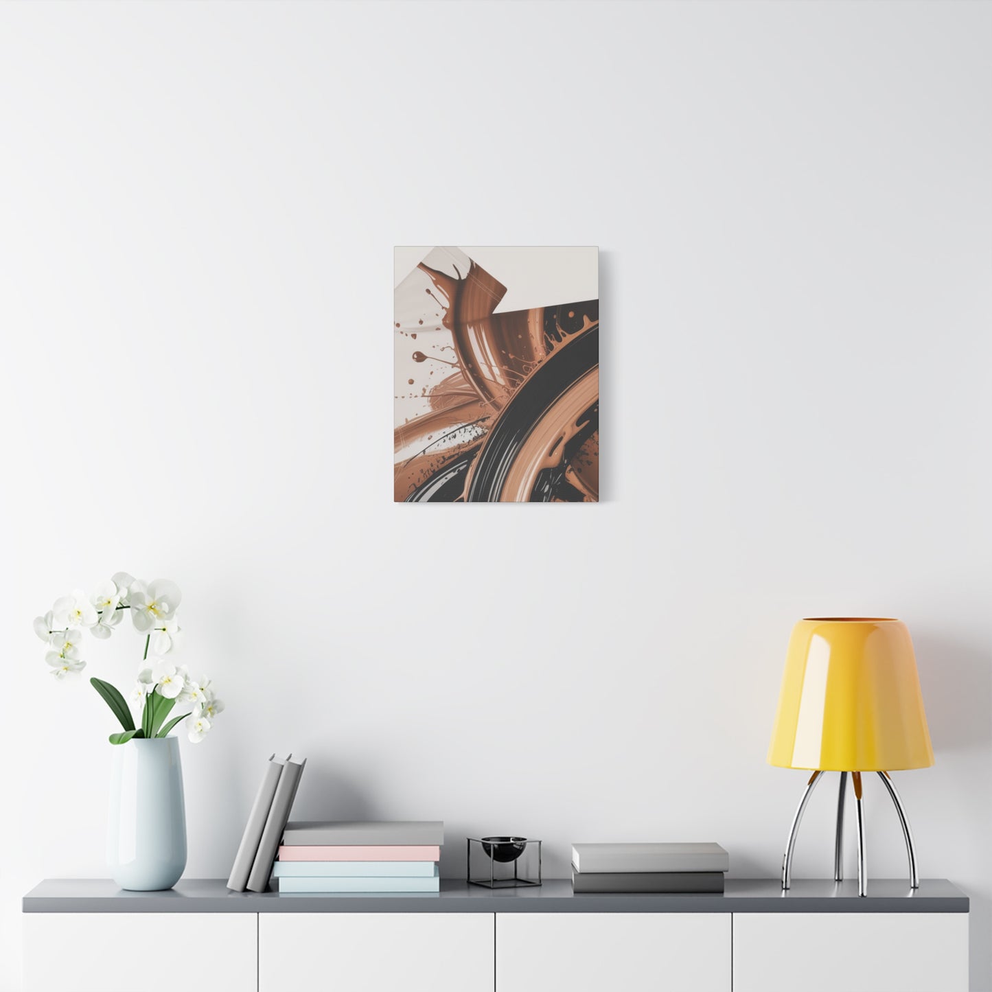Abstract Brown Swirl Matte Canvas Wall Art (Stretched 1.25")