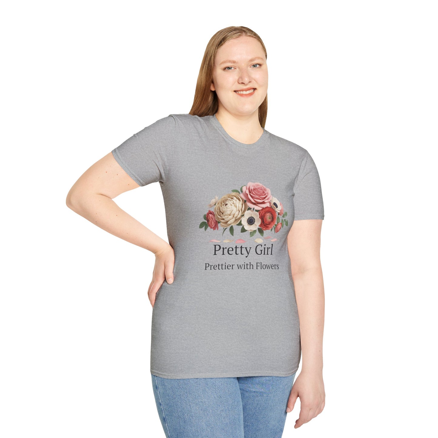 Floral "Pretty Girl" T-Shirt — Prettier with Flowers Casual Tee