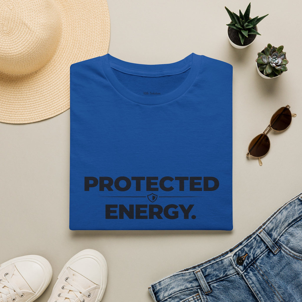 Protected Energy T‑Shirt — Minimalist Spiritual Graphic Tee