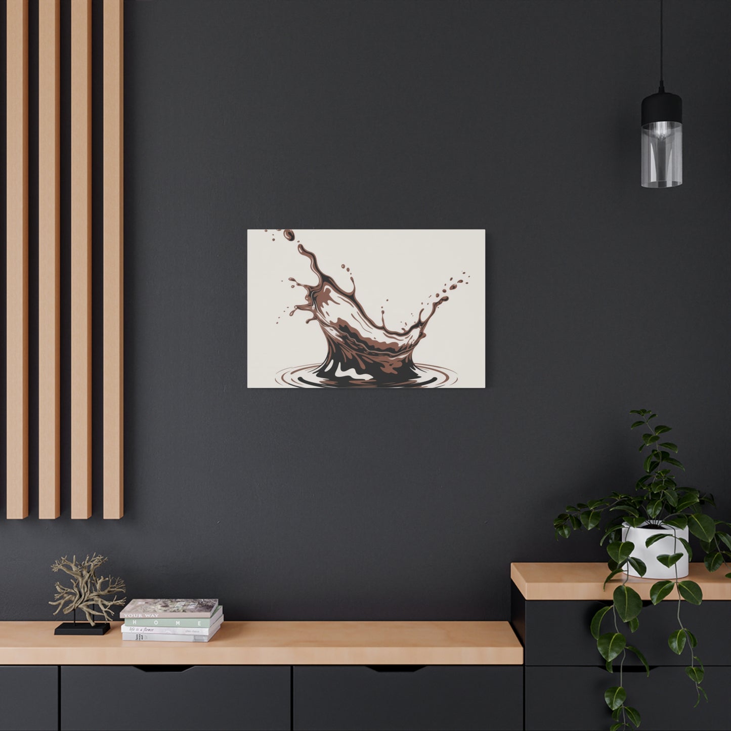 Chocolate Splash Matte Canvas Wall Art – Modern Kitchen Decor