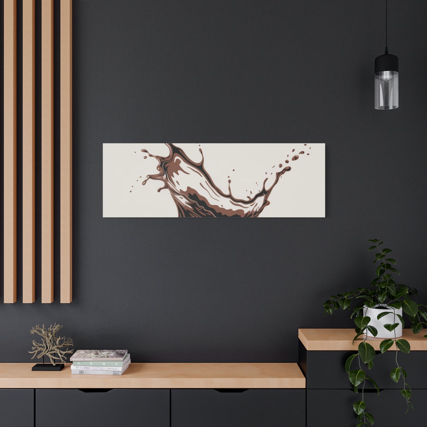 Chocolate Splash Matte Canvas Wall Art – Modern Kitchen Decor