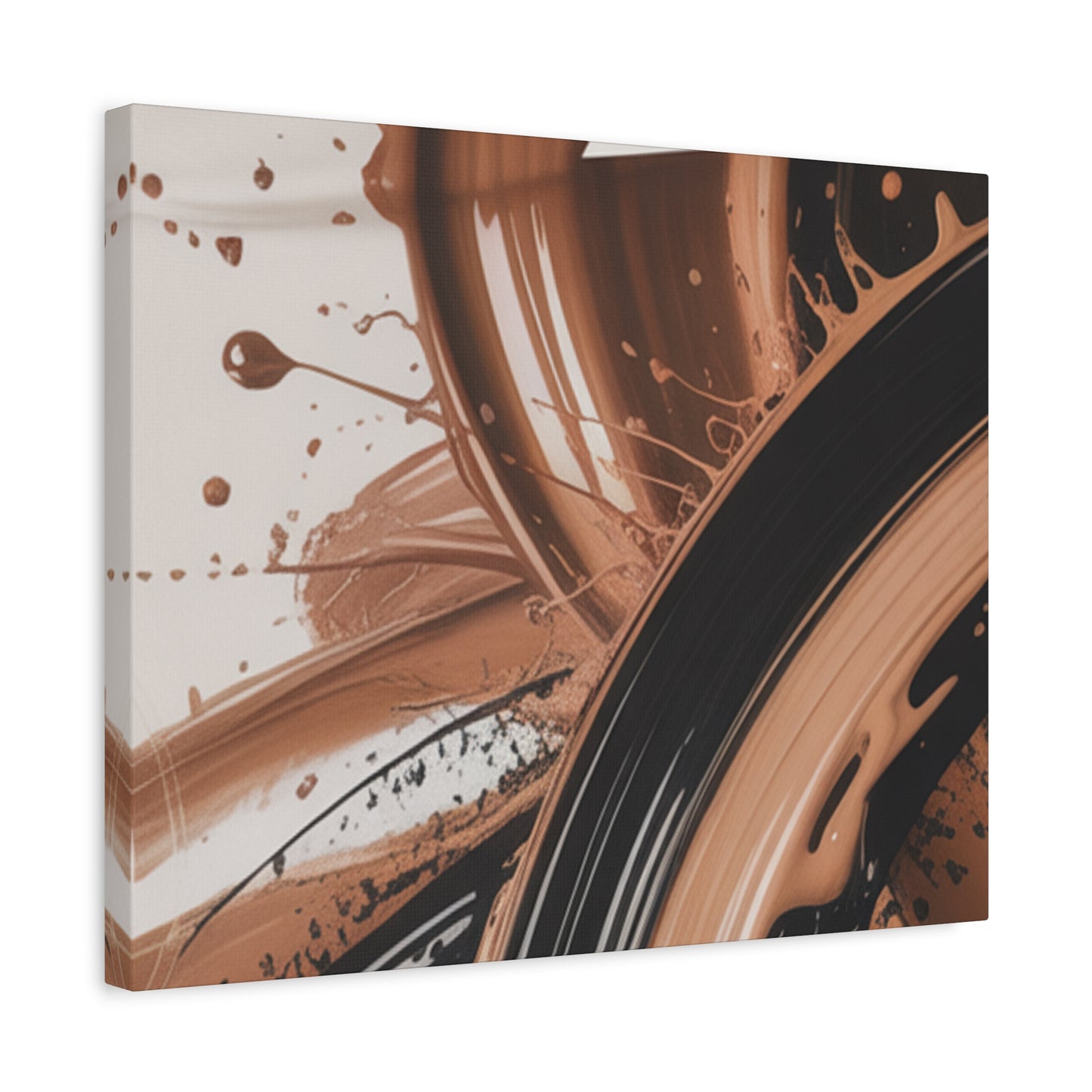 Abstract Brown Swirl Matte Canvas Wall Art (Stretched 1.25")