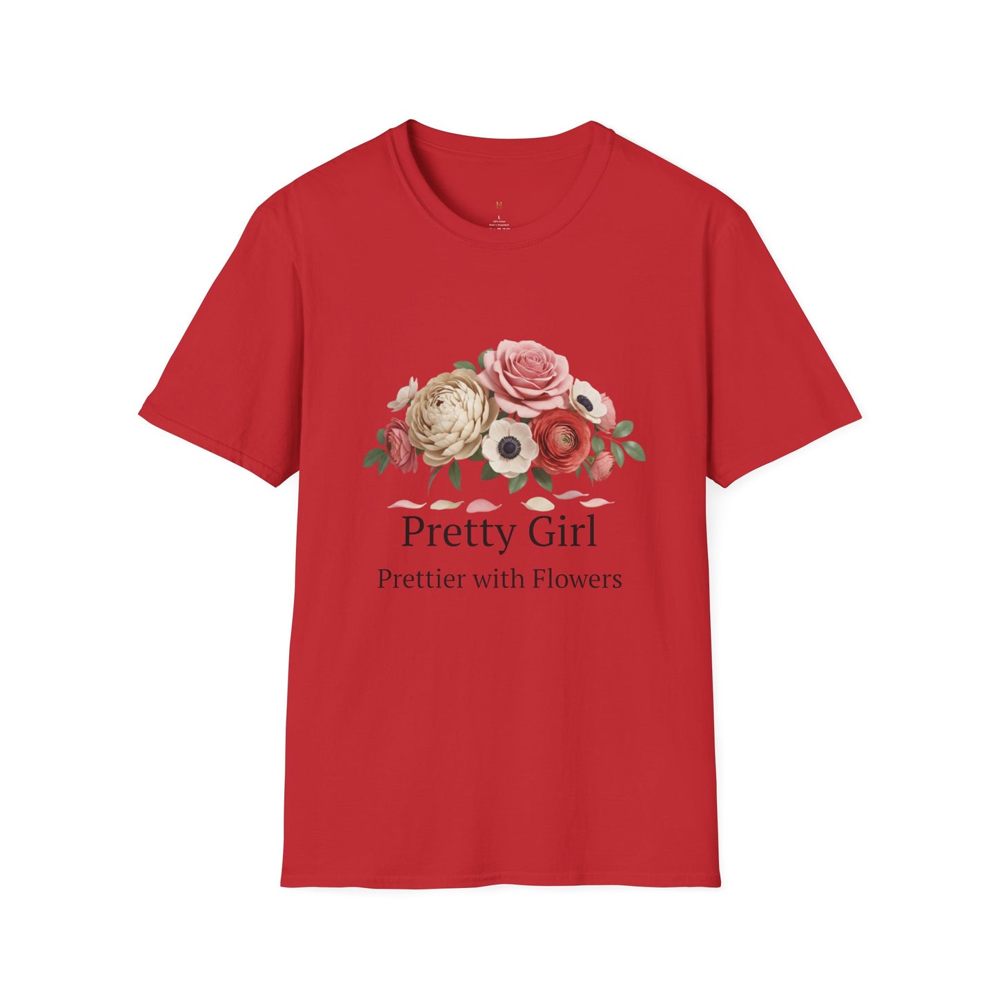 Floral "Pretty Girl" T-Shirt — Prettier with Flowers Casual Tee