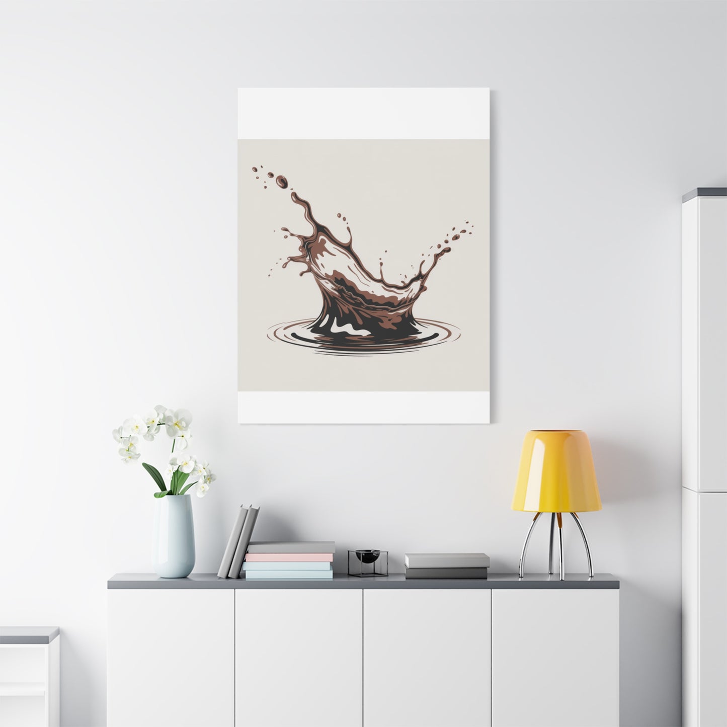 Chocolate Splash Matte Canvas Wall Art – Modern Kitchen Decor