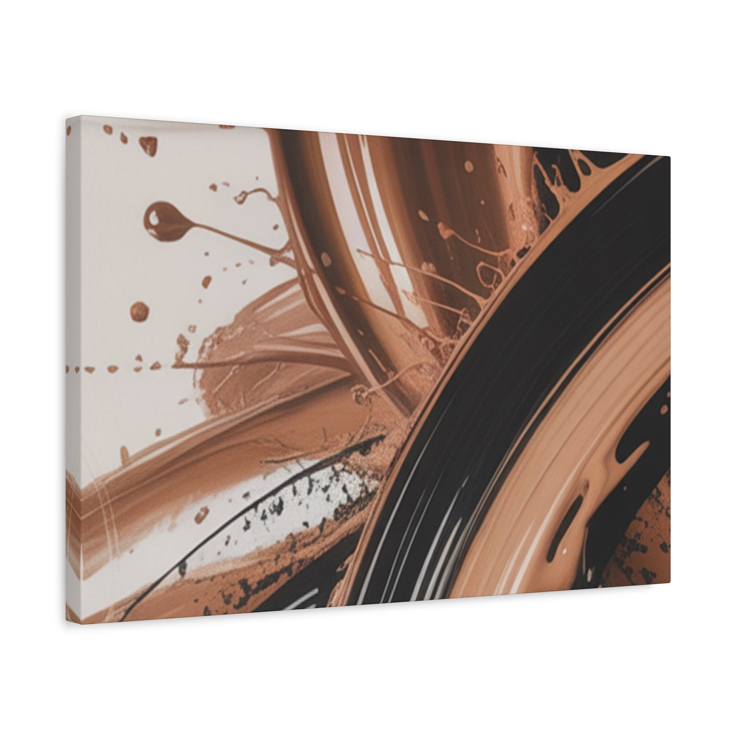 Abstract Brown Swirl Matte Canvas Wall Art (Stretched 1.25")