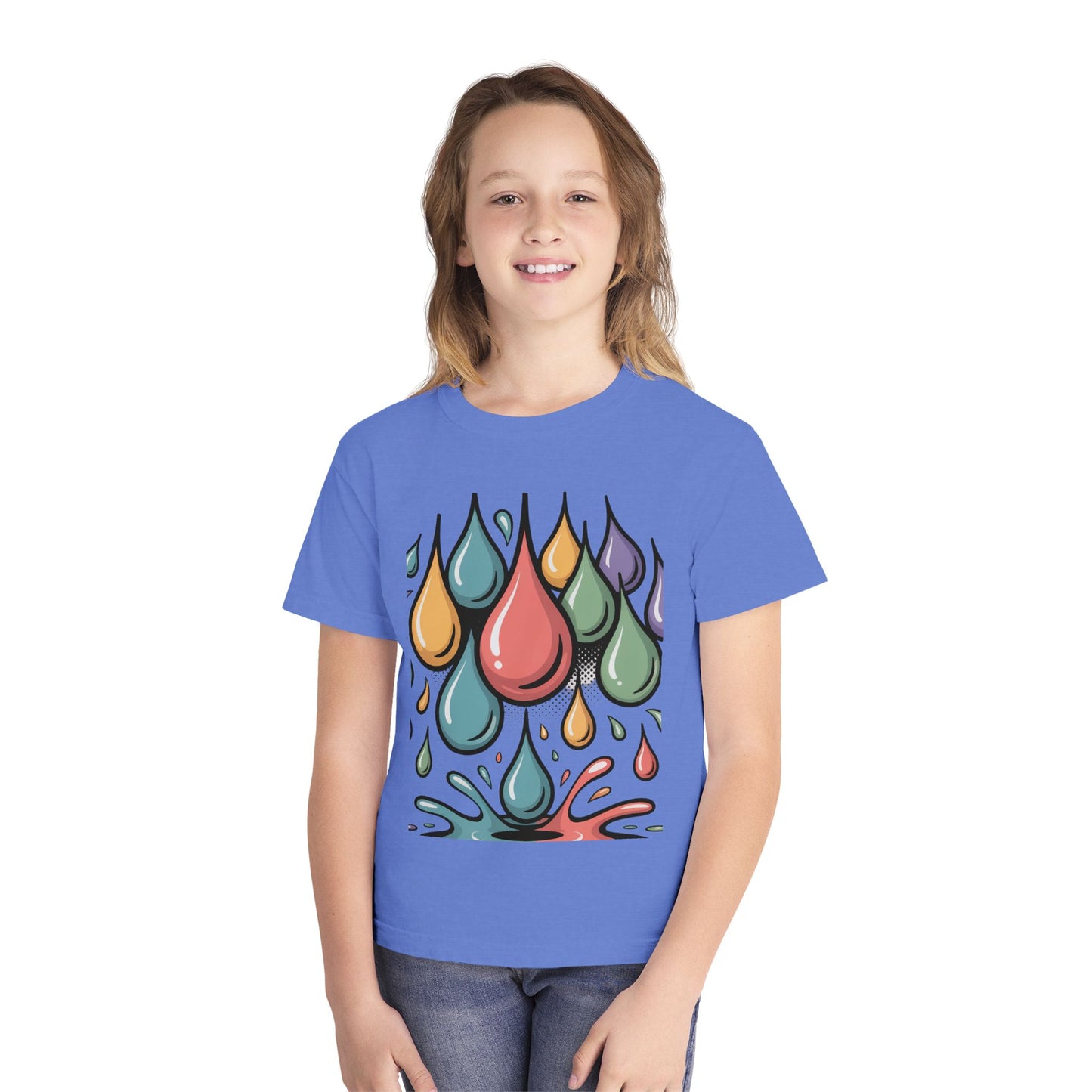 Colorful Rain Drop Youth Midweight Tee