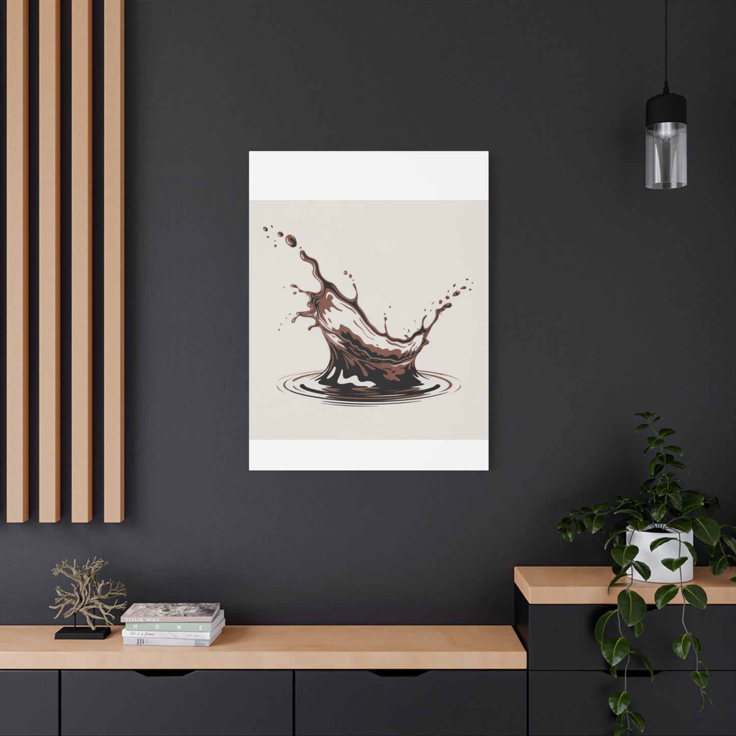 Chocolate Splash Matte Canvas Wall Art – Modern Kitchen Decor