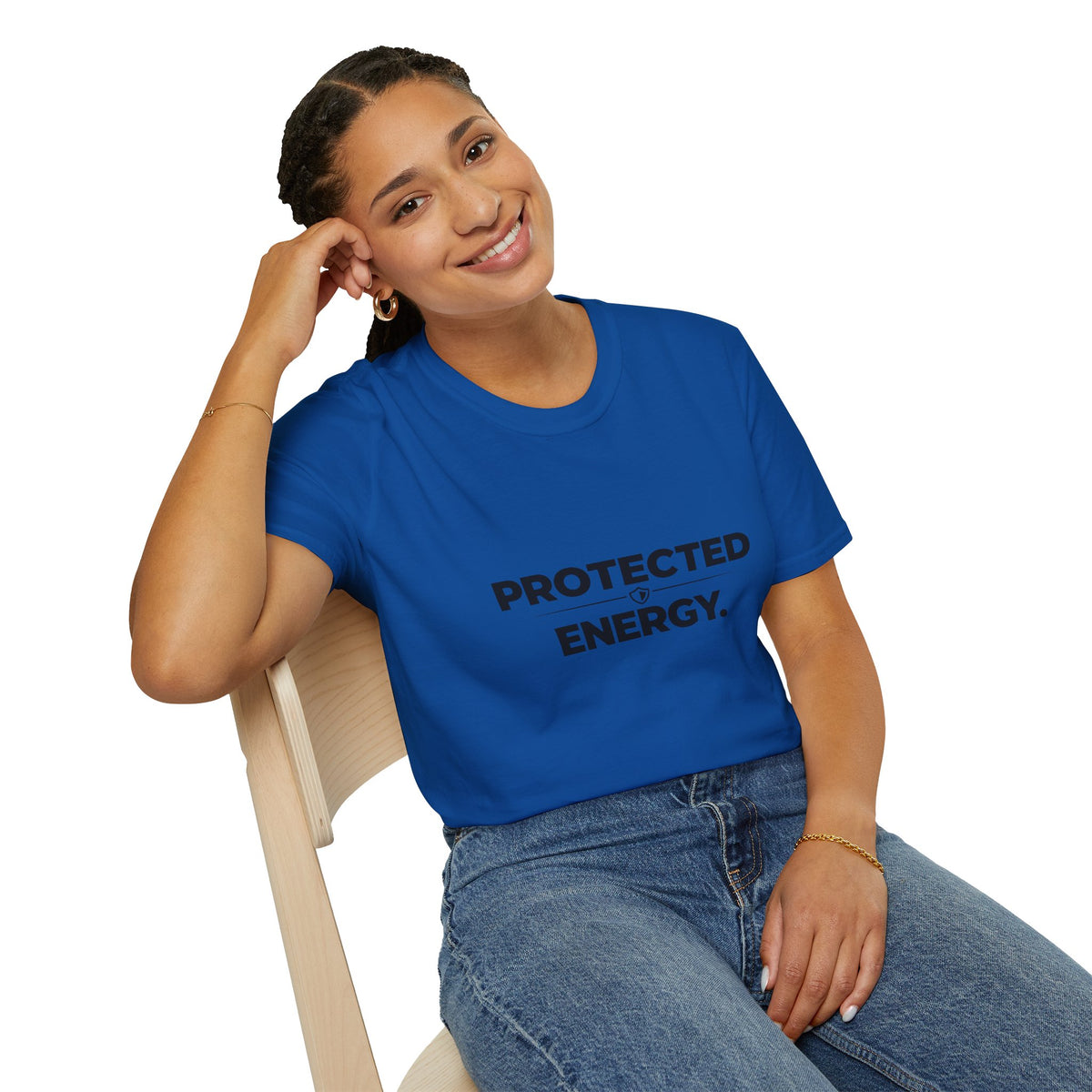 Protected Energy T‑Shirt — Minimalist Spiritual Graphic Tee