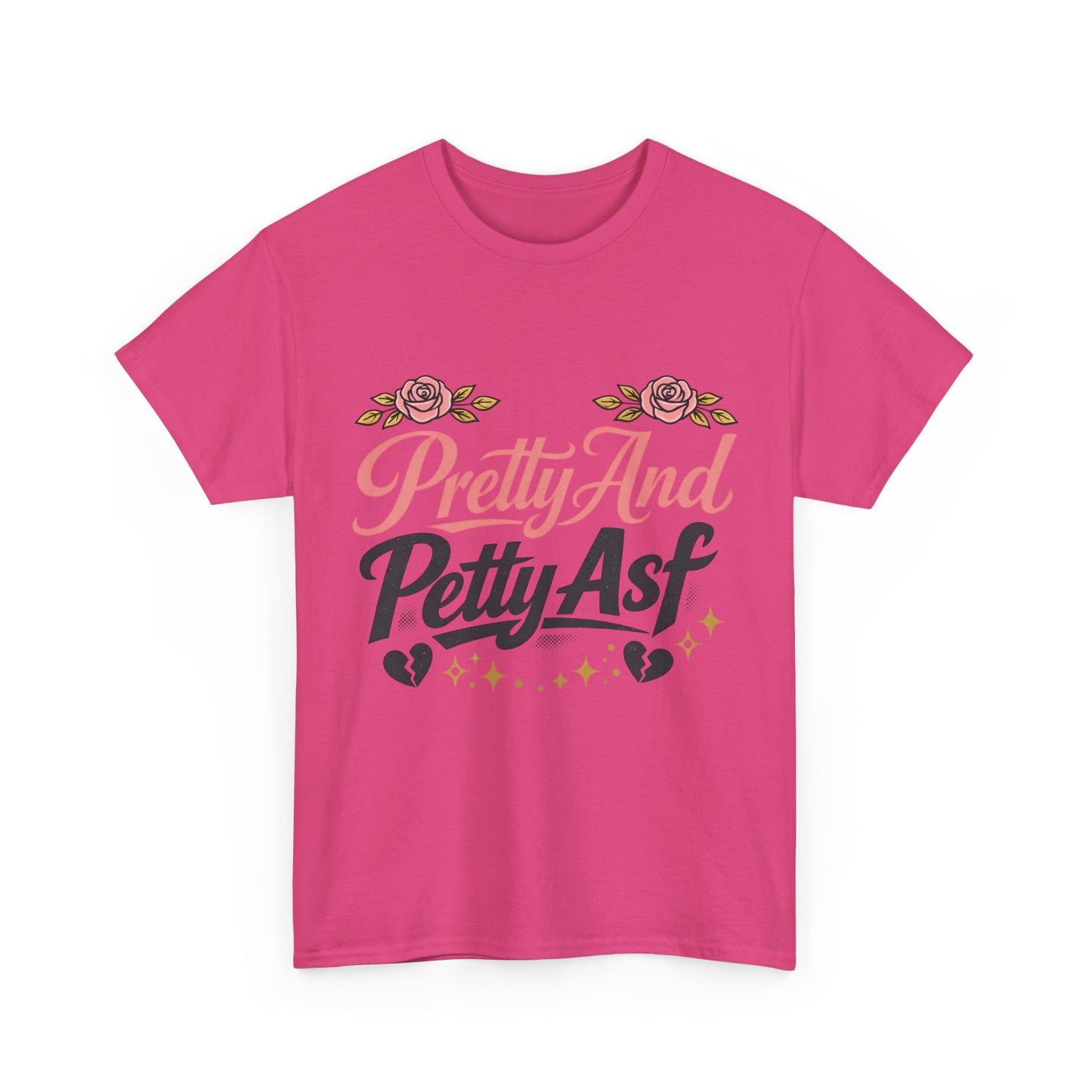 Pretty And Petty Asf Tee — Floral Retro Slogan T‑Shirt