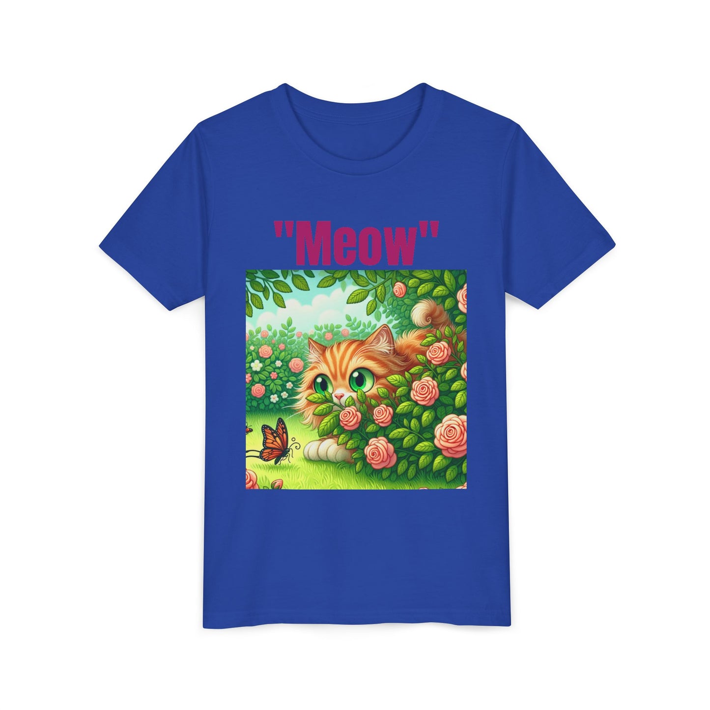 Meow Cat Youth Tee, Cute Kitten Shirt