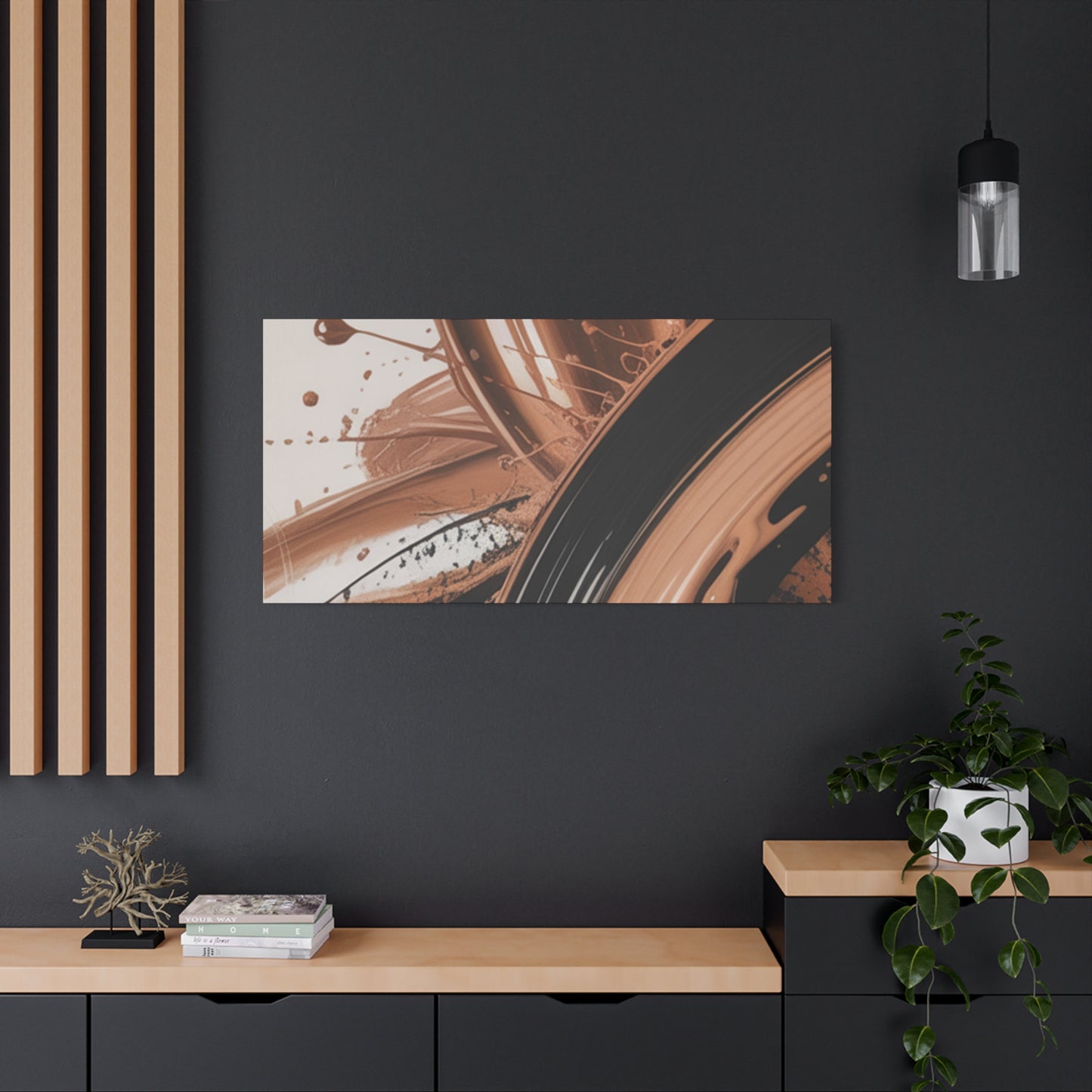 Abstract Brown Swirl Matte Canvas Wall Art (Stretched 1.25")