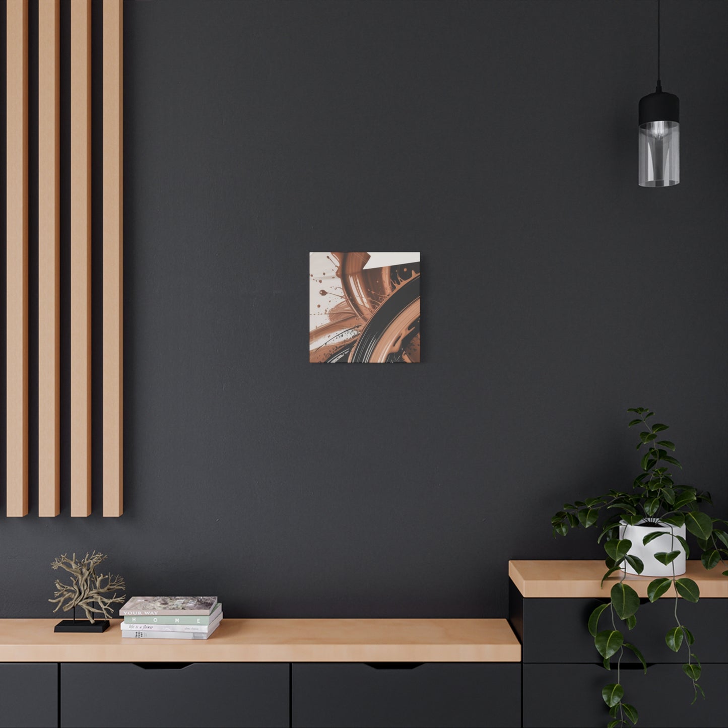 Abstract Brown Swirl Matte Canvas Wall Art (Stretched 1.25")