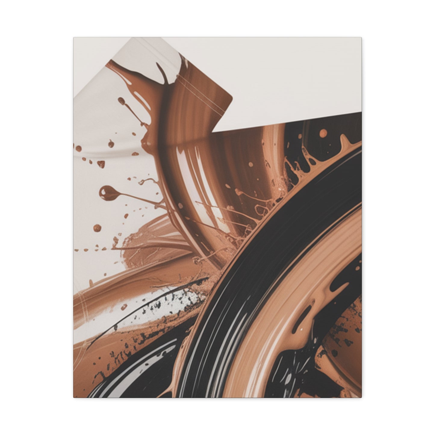 Abstract Brown Swirl Matte Canvas Wall Art (Stretched 1.25")