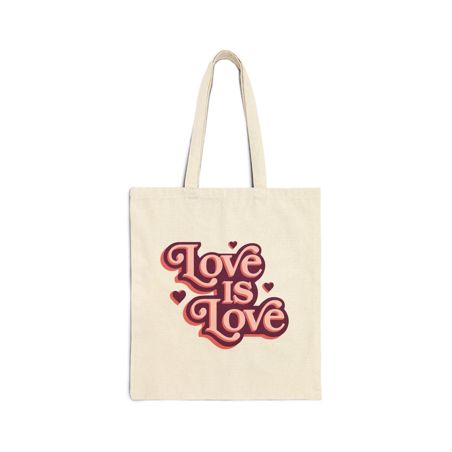 Love is Love Cotton Canvas Tote Bag | Perfect for Gifts, Eco-Friendly Shopper, Beach Bag, Valentine's Day, Everyday Use