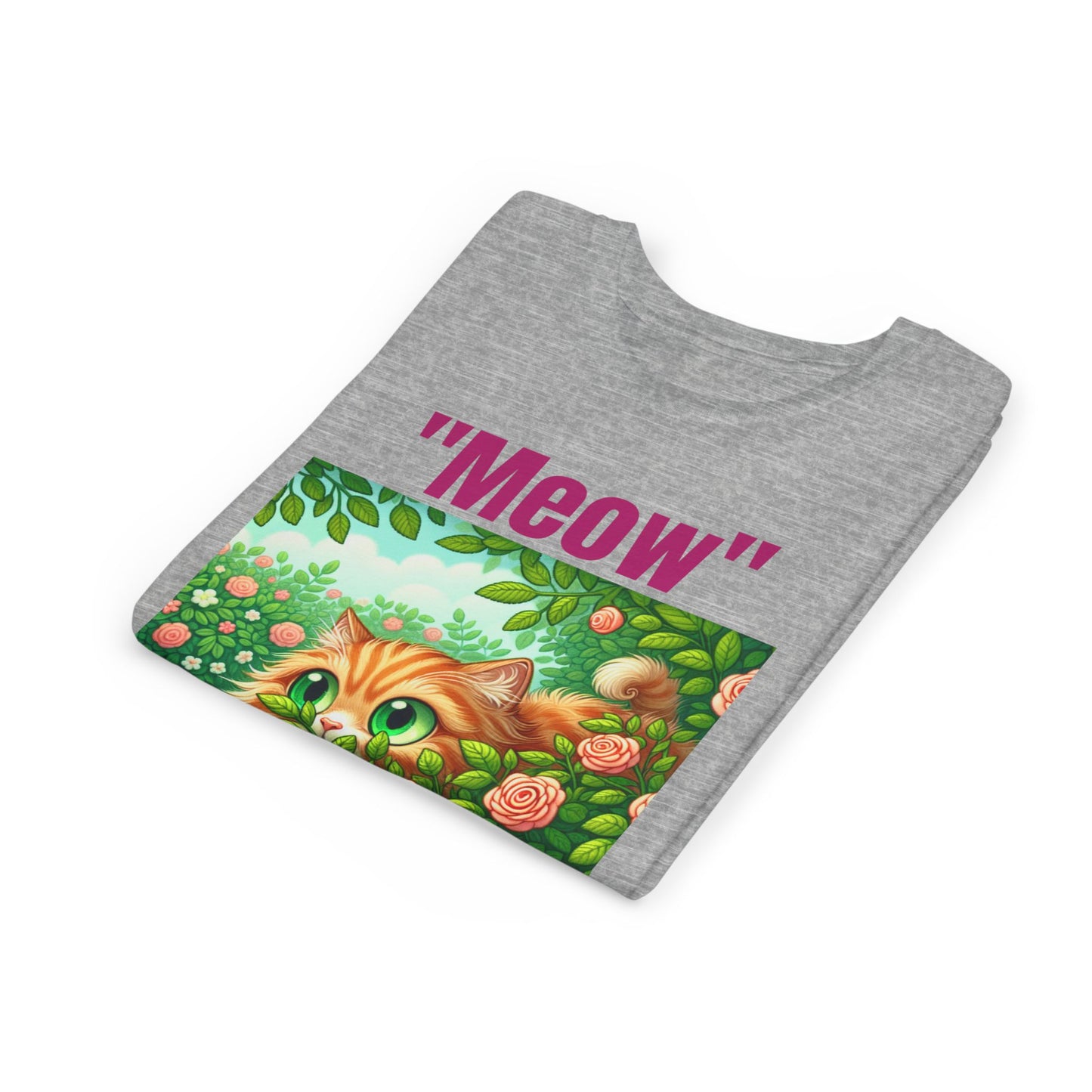 Meow Cat Youth Tee, Cute Kitten Shirt