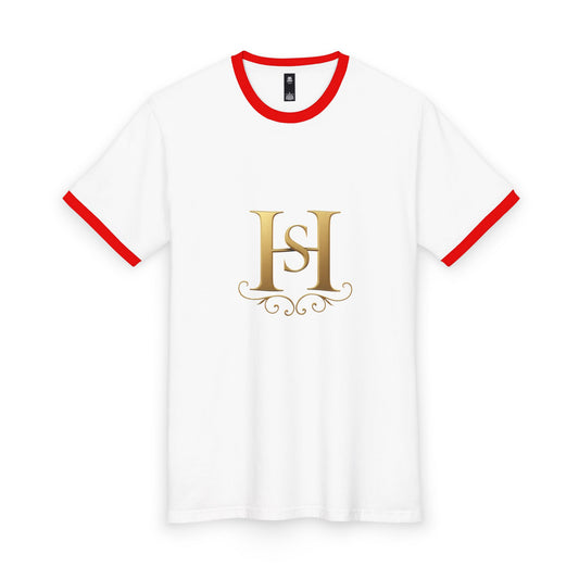 Copy of Men's Ringer Tee with Gold Hs Logo | Casual Vintage Top, Comfortable Everyday Wear, Perfect for Gifts, Men's Fashion
