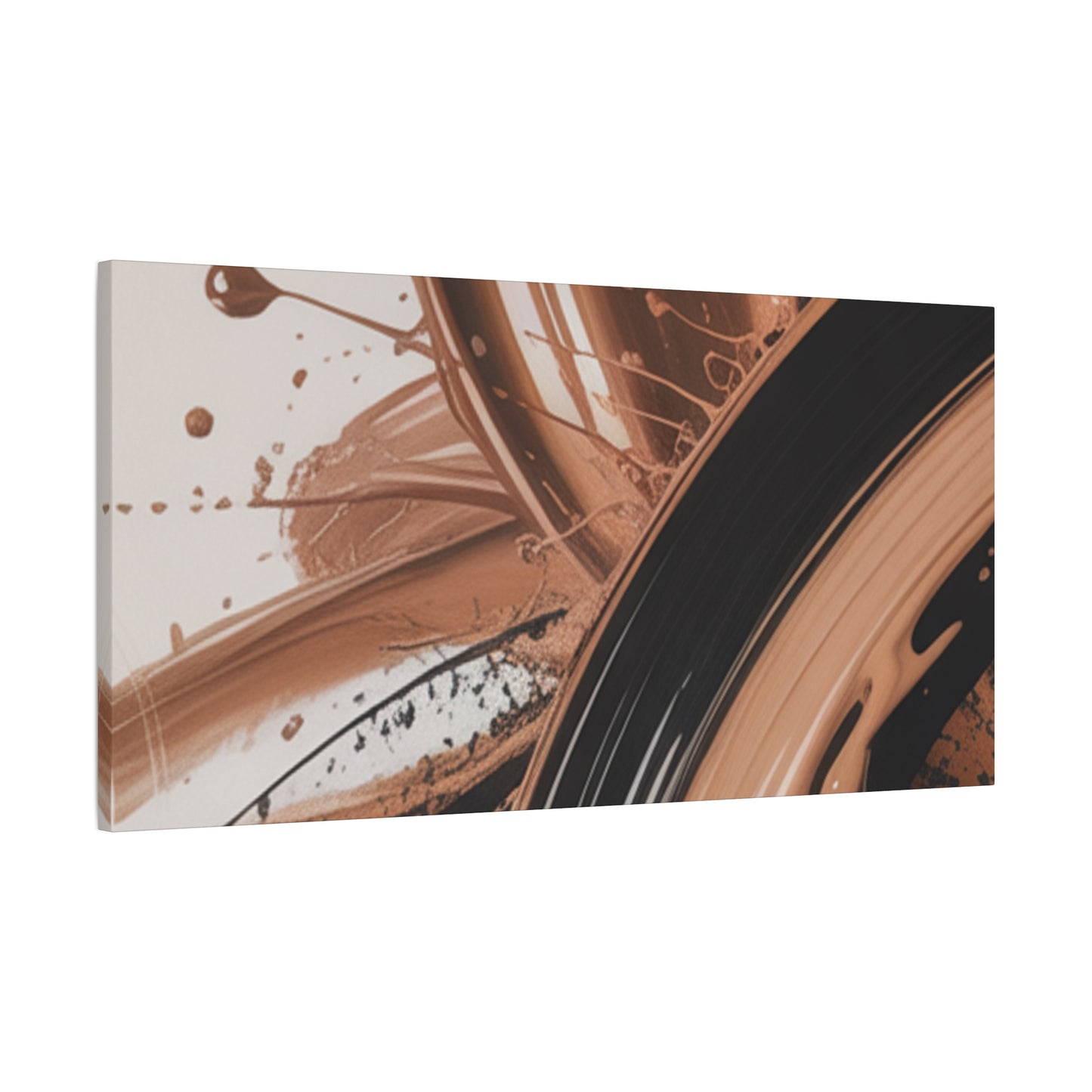 Abstract Brown Swirl Matte Canvas Wall Art (Stretched 1.25")