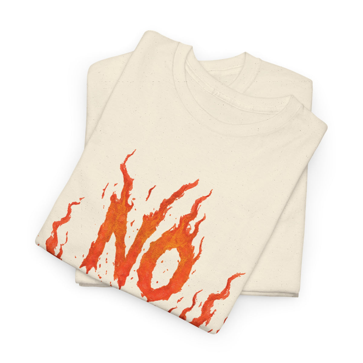 Graphic Tee — 'No Regrets' / 'Proof of Survival' Flame Text Shirt