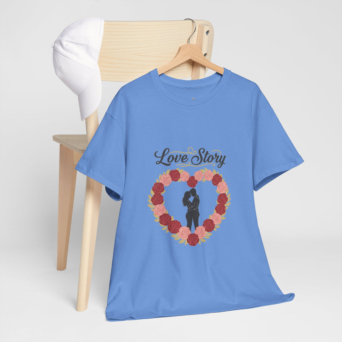 Love Story T-Shirt — 'Love Story' Floral Heart Romance Tee