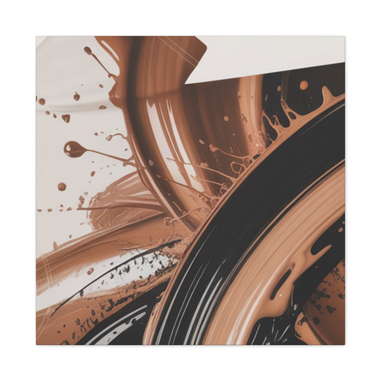 Abstract Brown Swirl Matte Canvas Wall Art (Stretched 1.25")