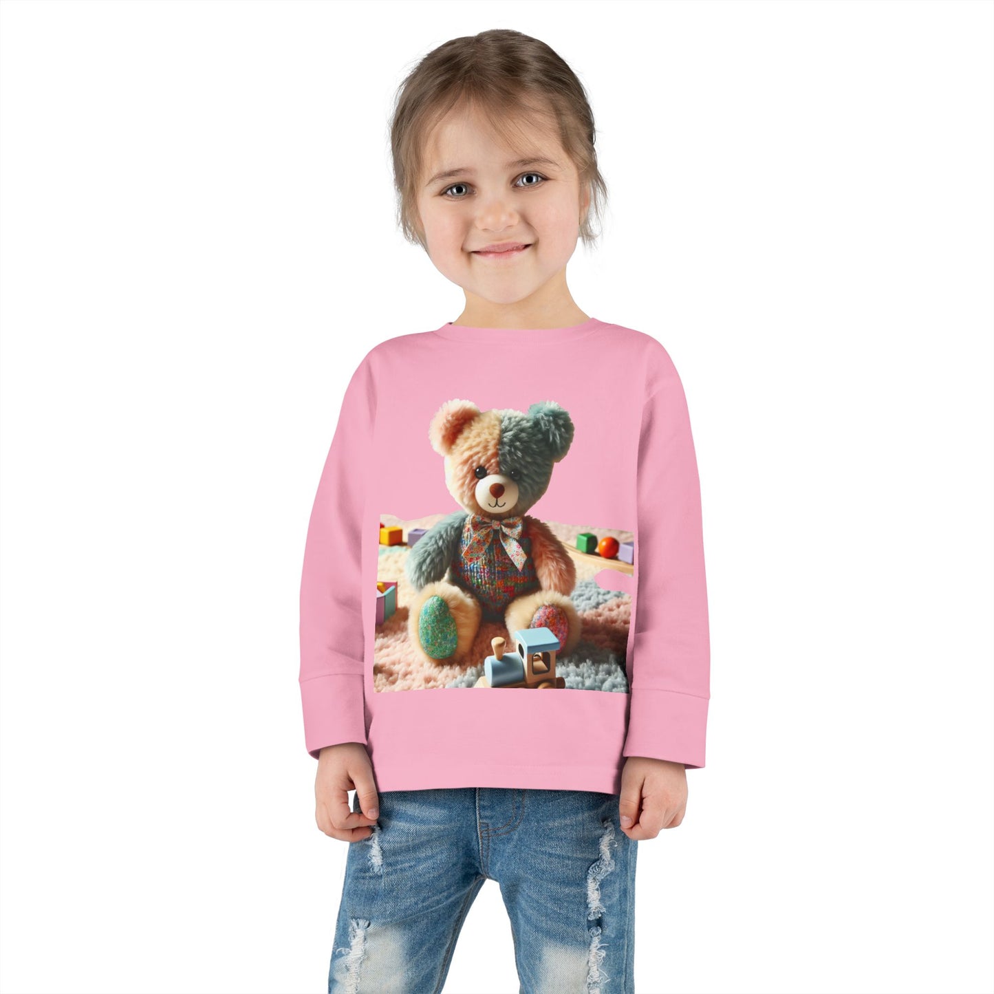 Toddler Long Sleeve Tee with Adorable Bear Design, Cute Kids Shirt, Gift for Toddlers, Birthday Outfit, Baby Shower Gift