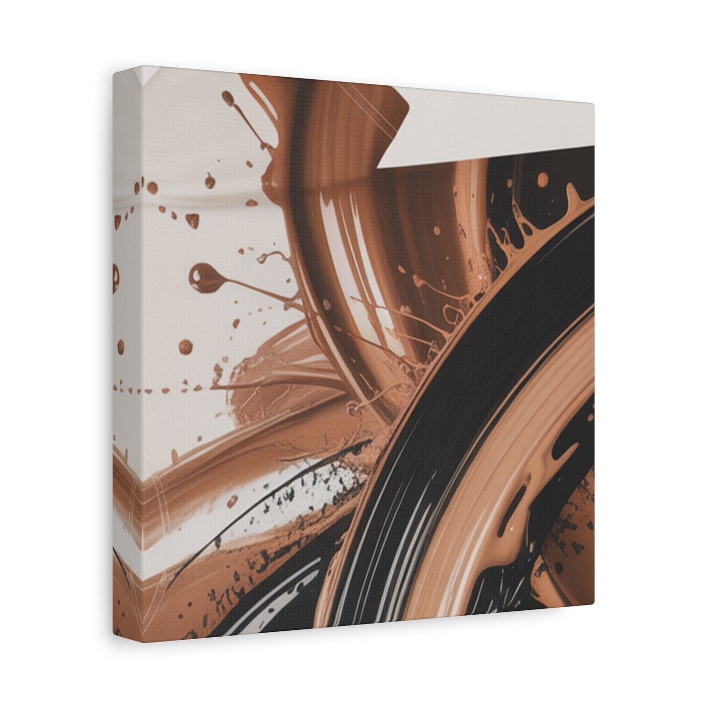 Abstract Brown Swirl Matte Canvas Wall Art (Stretched 1.25")