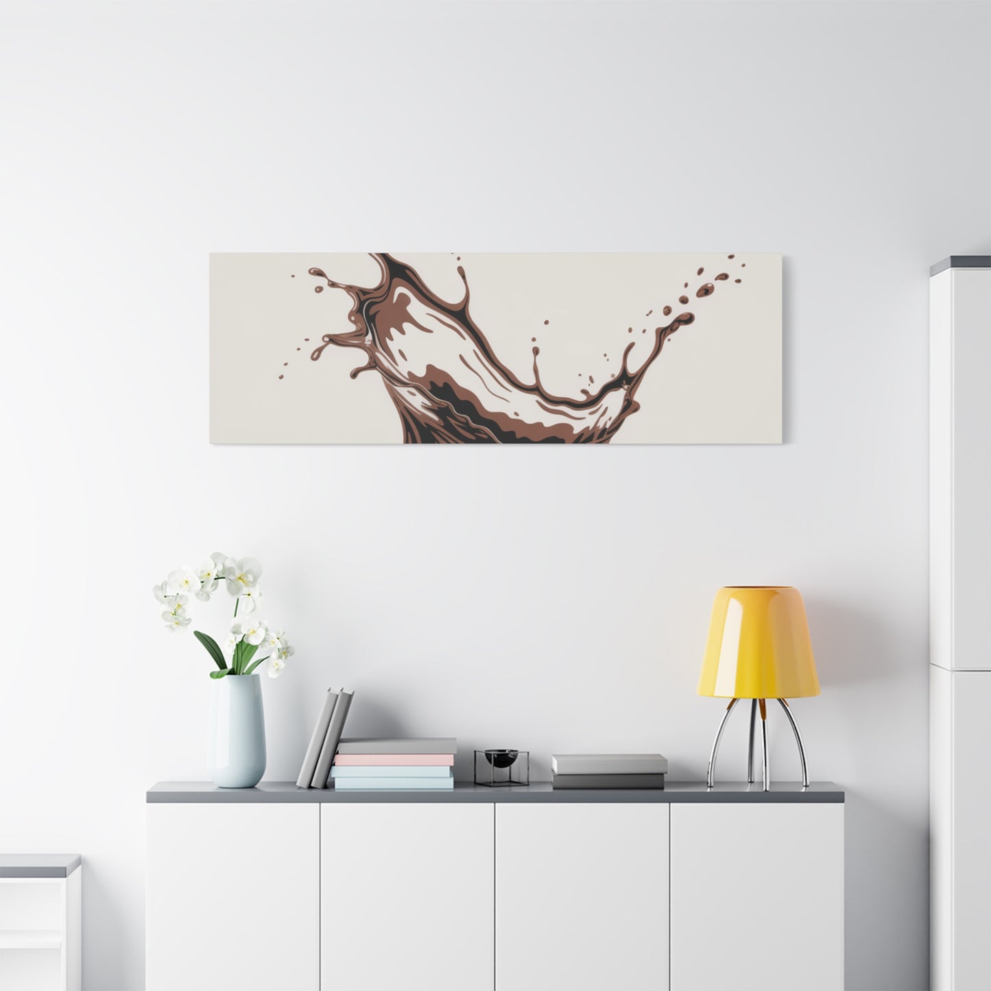 Chocolate Splash Matte Canvas Wall Art – Modern Kitchen Decor