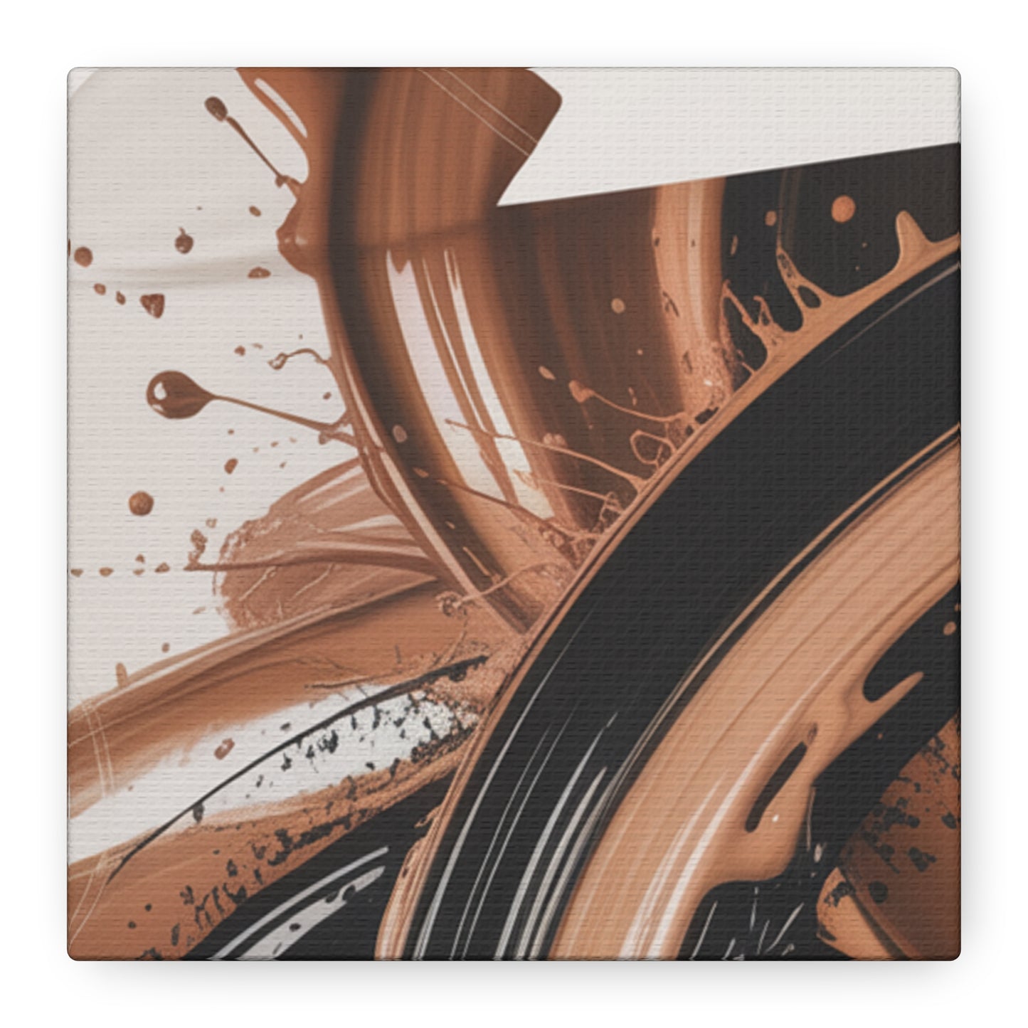 Abstract Brown Swirl Matte Canvas Wall Art (Stretched 1.25")