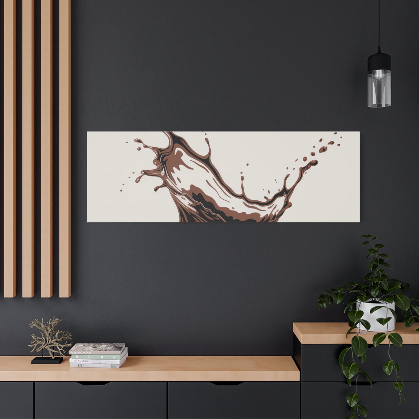 Chocolate Splash Matte Canvas Wall Art – Modern Kitchen Decor