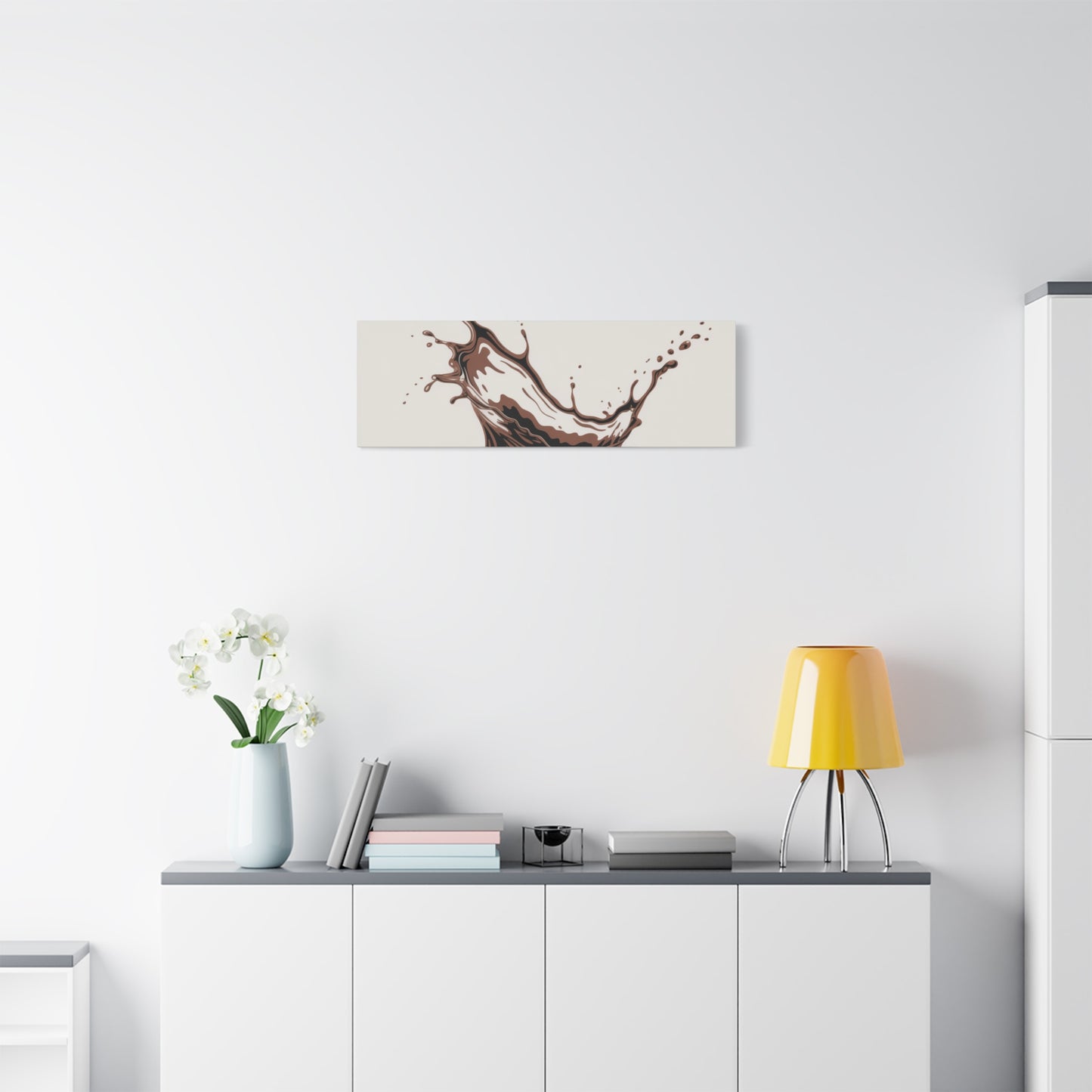 Chocolate Splash Matte Canvas Wall Art – Modern Kitchen Decor