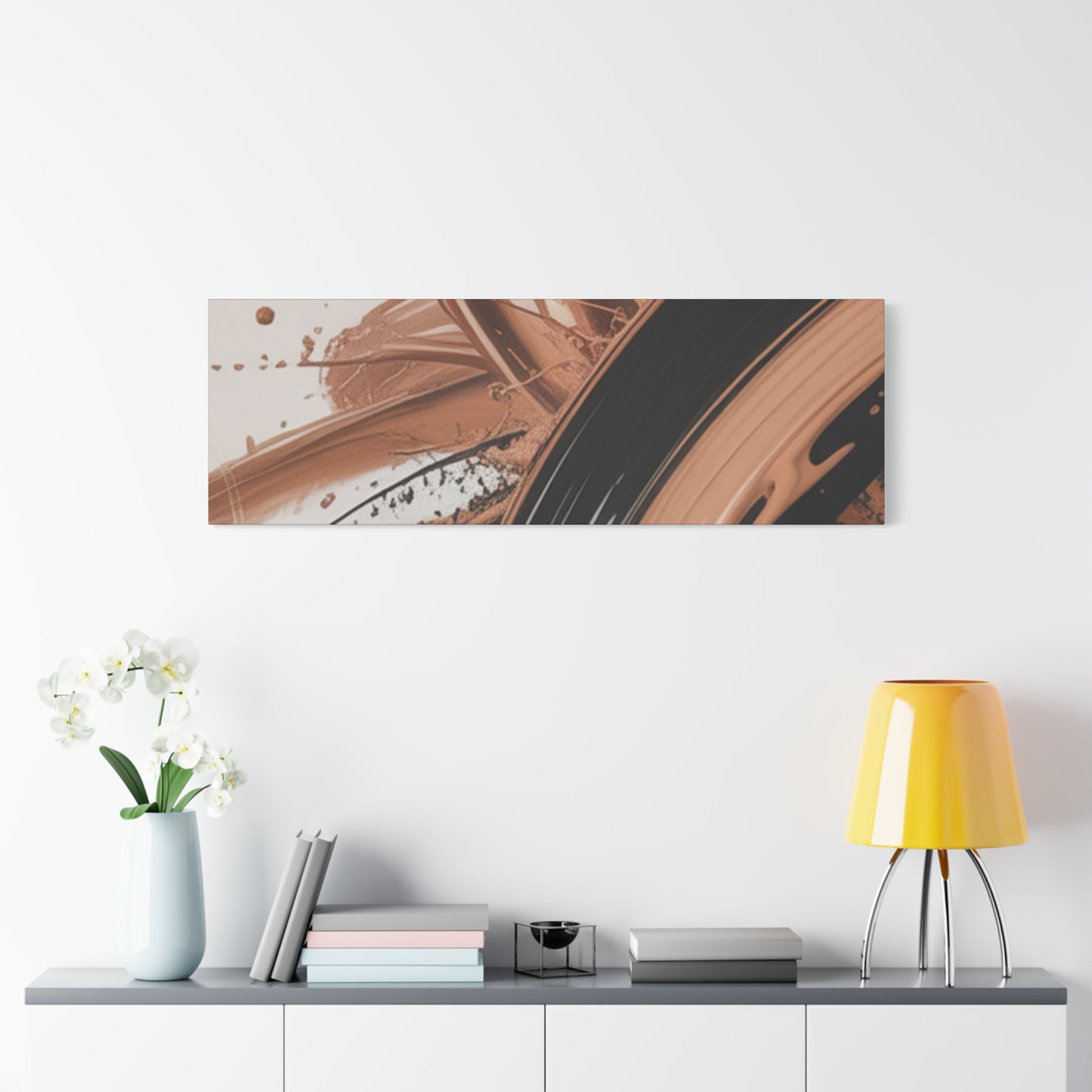 Abstract Brown Swirl Matte Canvas Wall Art (Stretched 1.25")