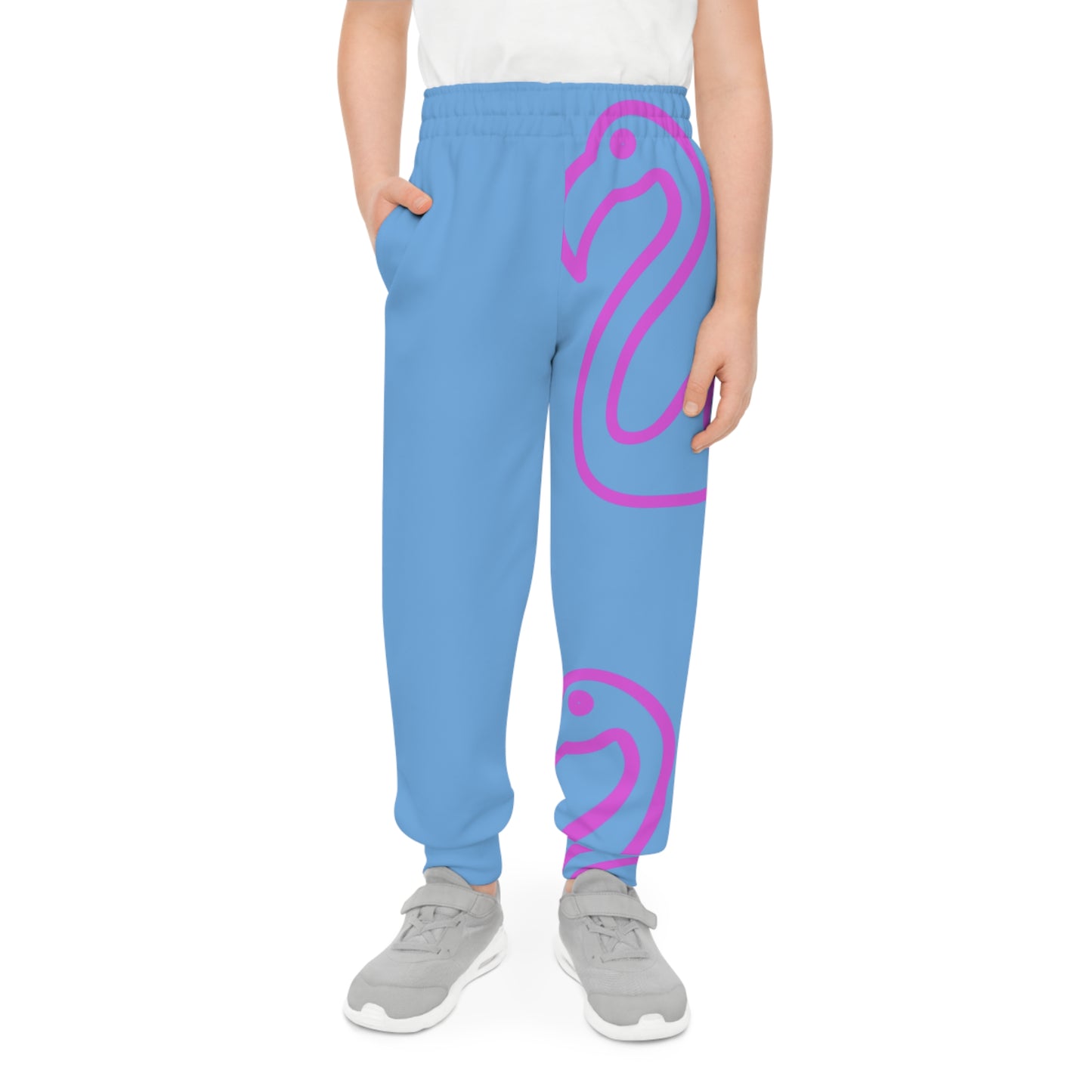 Vibrant Flamingo Youth Joggers, Cool Pajama Pants, Fun Sportswear, Unique Gifts for Kids, Summer Wardrobe Essential, Colorful Lounge Pants