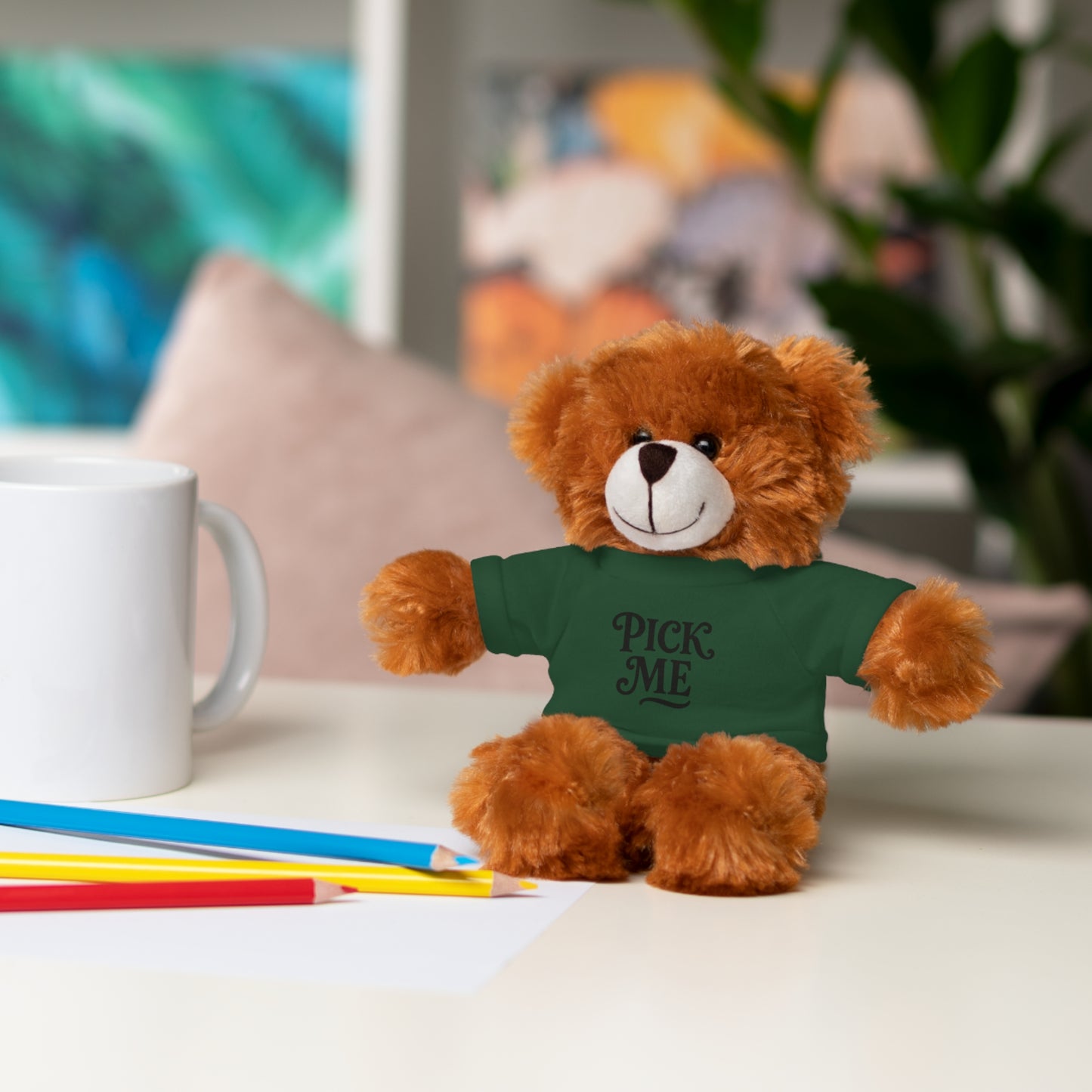 Pick Me Plush Bear with Tee — Cute Stuffed Animal Gift